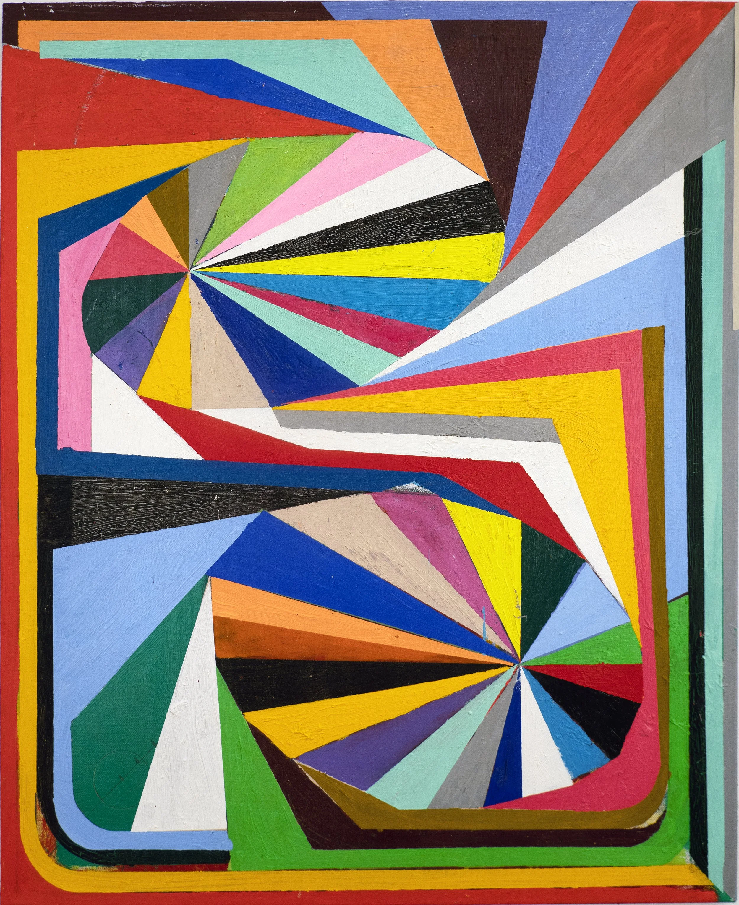 Double Burst Abstraction I, 36 x 30 in
