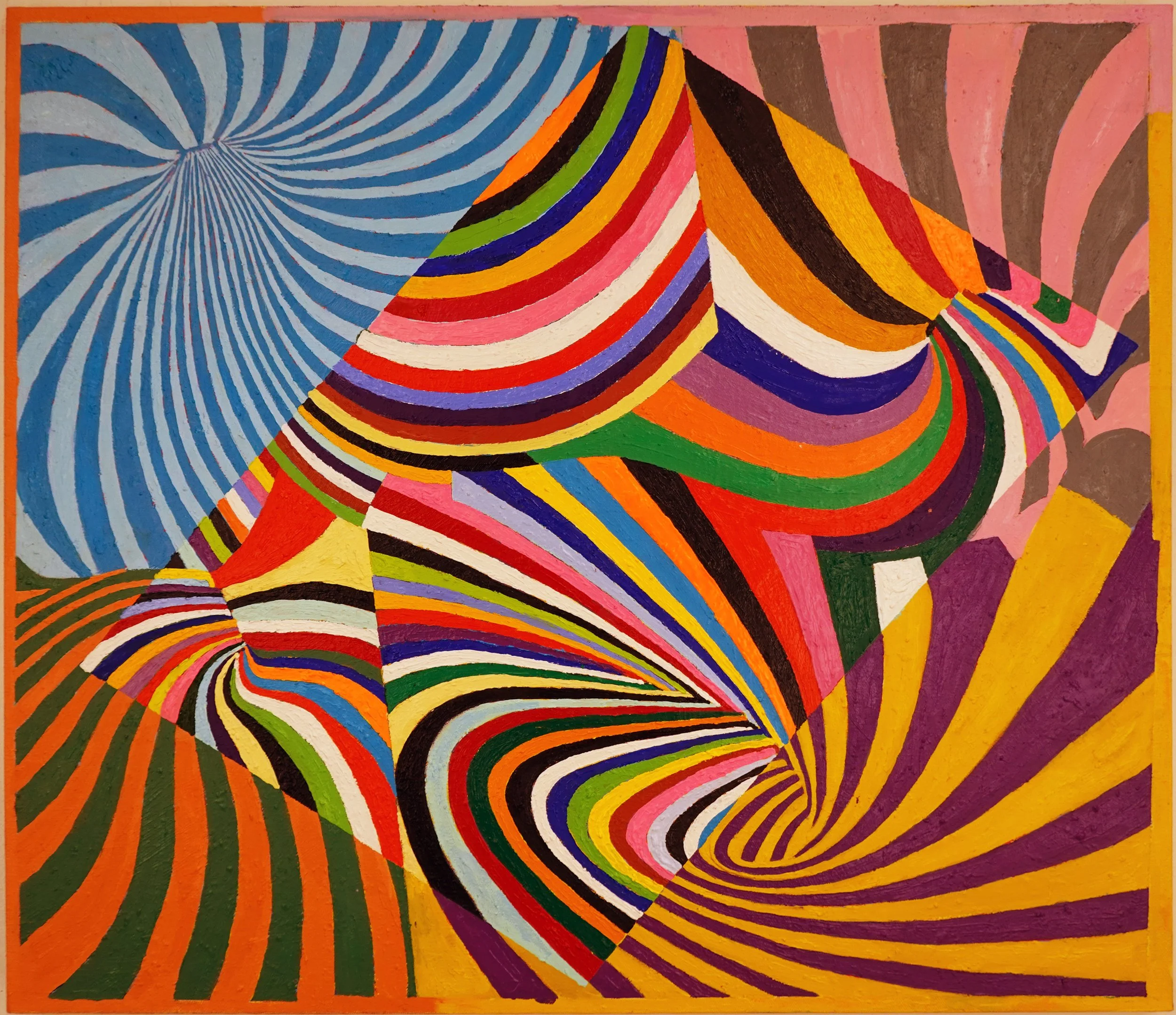 Vortex Diagonal Color Rectangle Inside (Study 1), 36 x 42 in