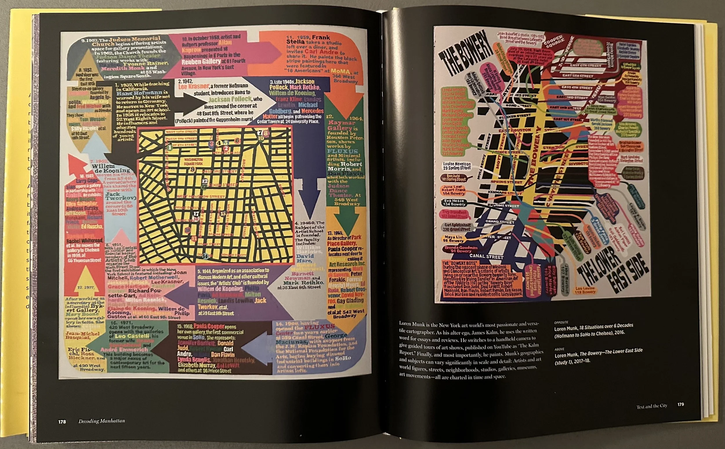 “Decoding Manhattan: Island of Diagrams, Maps, and Graphics” by Antonis Antoniou, Steven Heller, Abrams Books, 2021, pp 159, 175, 179
