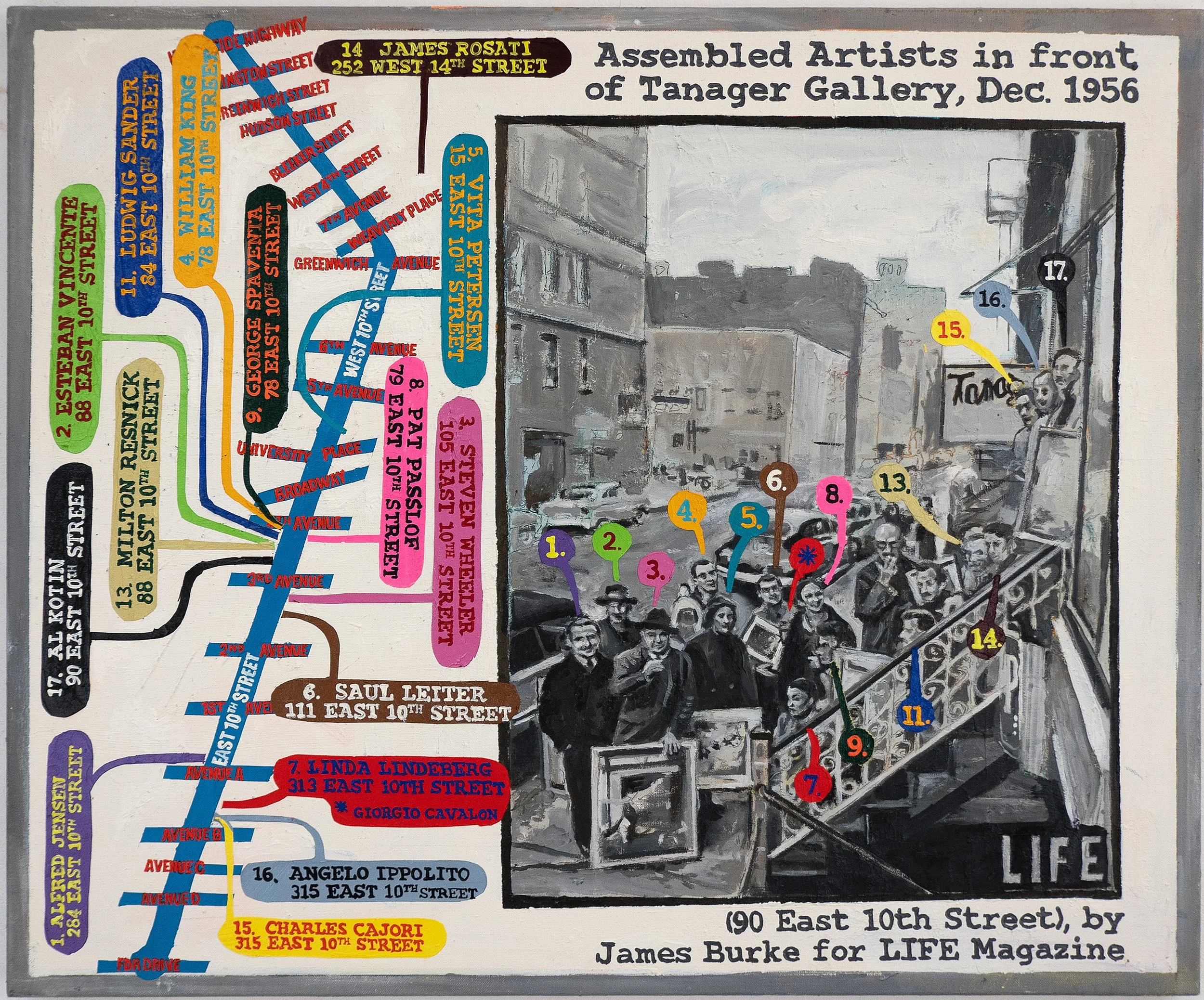 Assembled Artists in Front of Tananger Gallery, 30 x 36 in