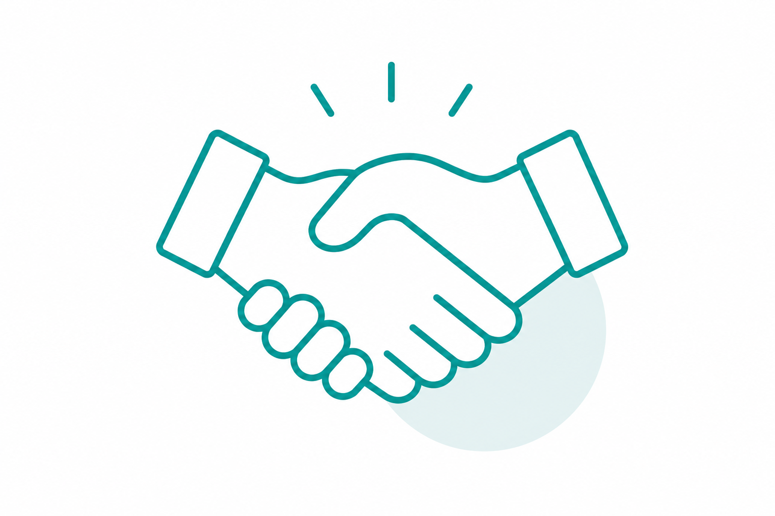 Illustration of a handshake, symbolising the Digital Growth Partner package and a long-term partnership focused on sustainable business growth.