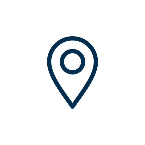 Map pin icon inside a white circle