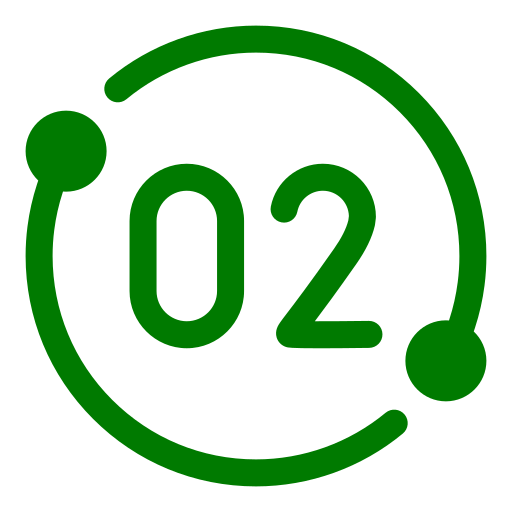 Green circular logo with the number 02 in the center, surrounded by three dots connected with a partial circle, on a black background.