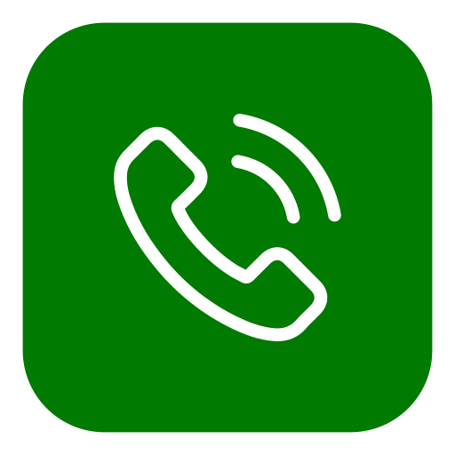 Green icon with a white telephone handset indicating a call or phone feature.