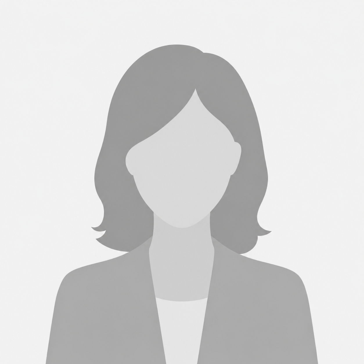 Grafische Darstellung einer Frauen-Silhouette ohne Gesicht, mit dunkelbraunen, schulterlangen Haaren und Geschäftskleidung auf hellem Hintergrund.