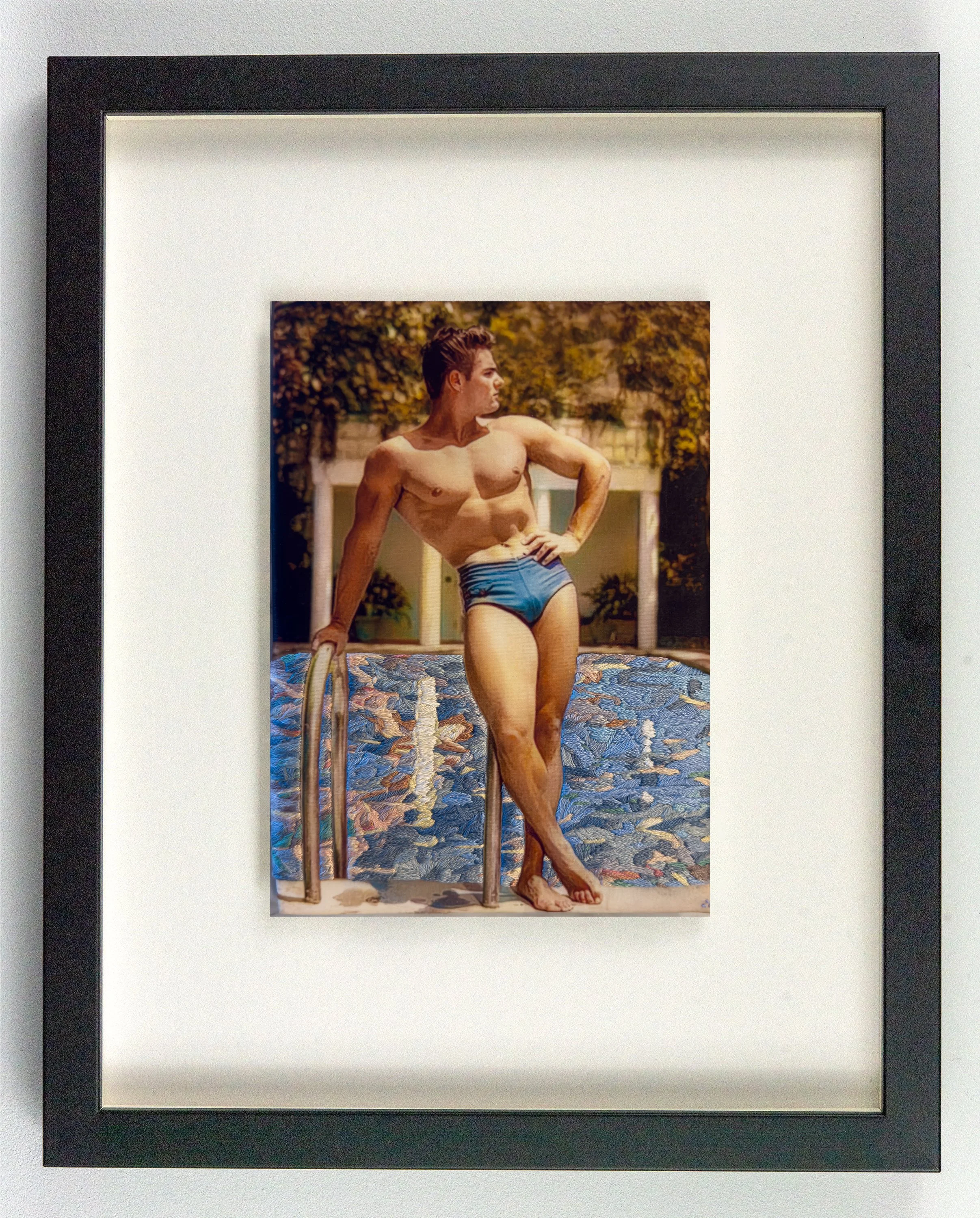 Days of 1957 (1) framed in black, original queer art by Vancouver artist Paul Gravett.