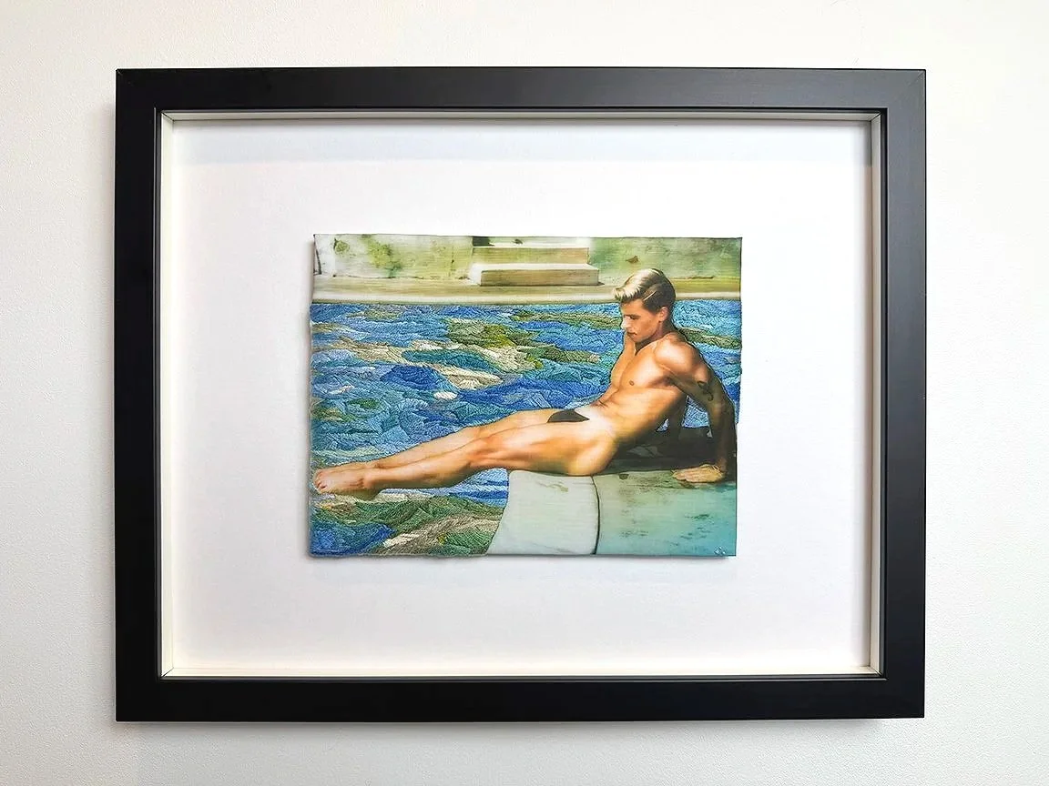 I Have Gazed So Much framed in black, original queer art by Vancouver artist Paul Gravett.
