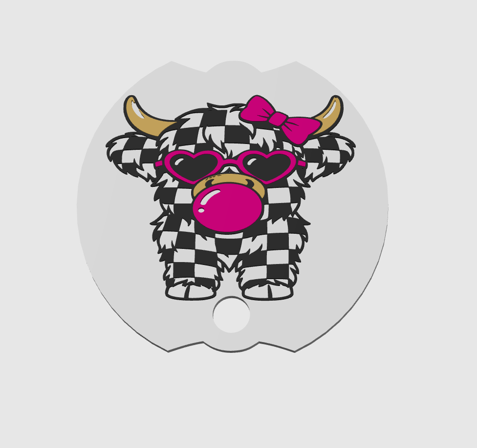 CHECKERED COW 20-30OZ LID TOPPER