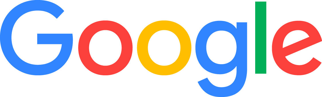Google logo with multicolored letters on a black background.