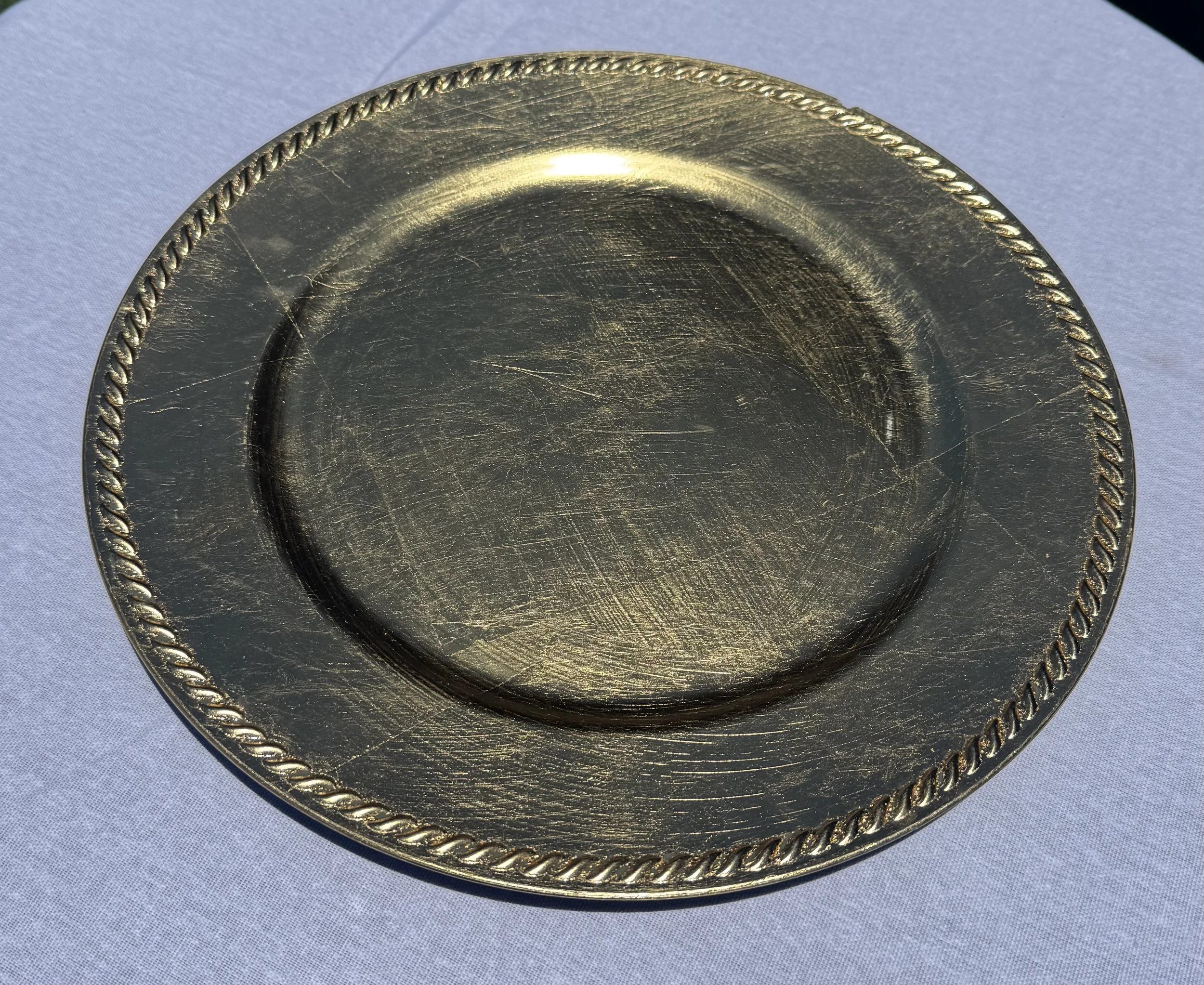 Solid gold charger plate