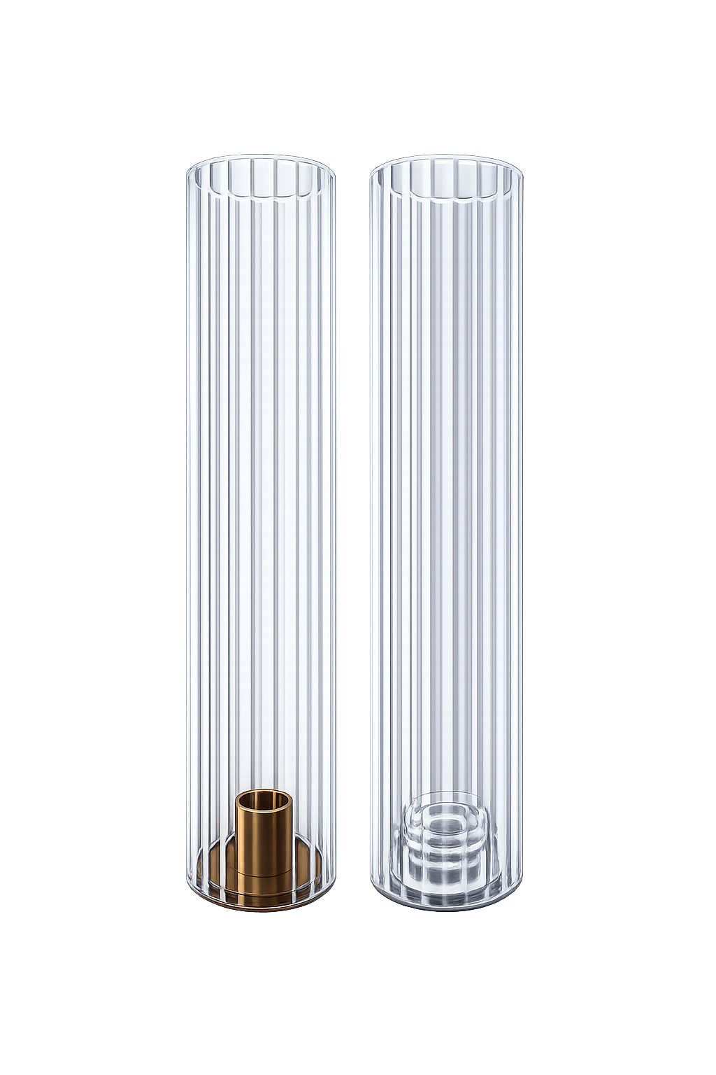 Fluted Cylinder Candlestick Holders
