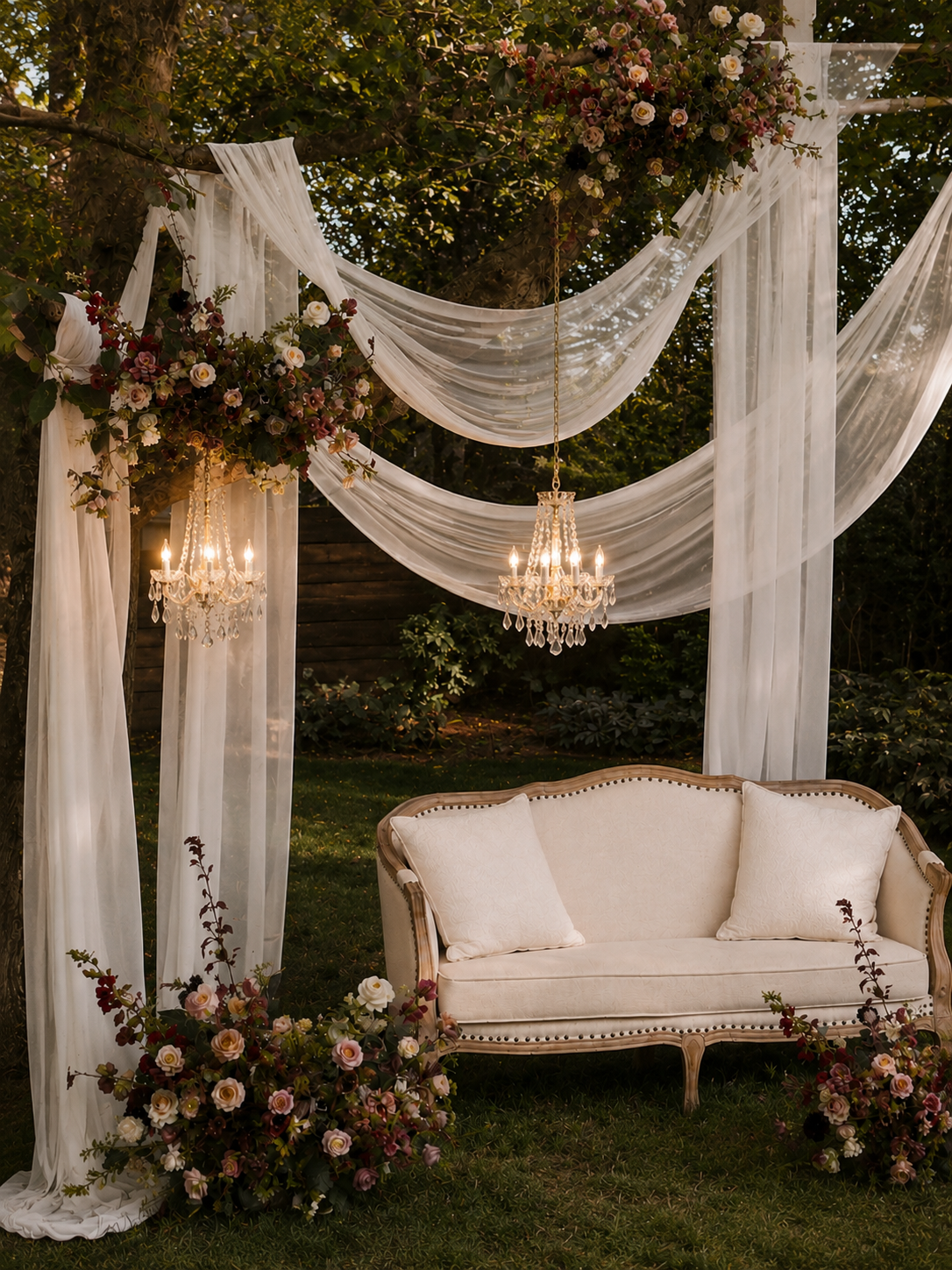 Ivory Sheer Chiffon Drapes