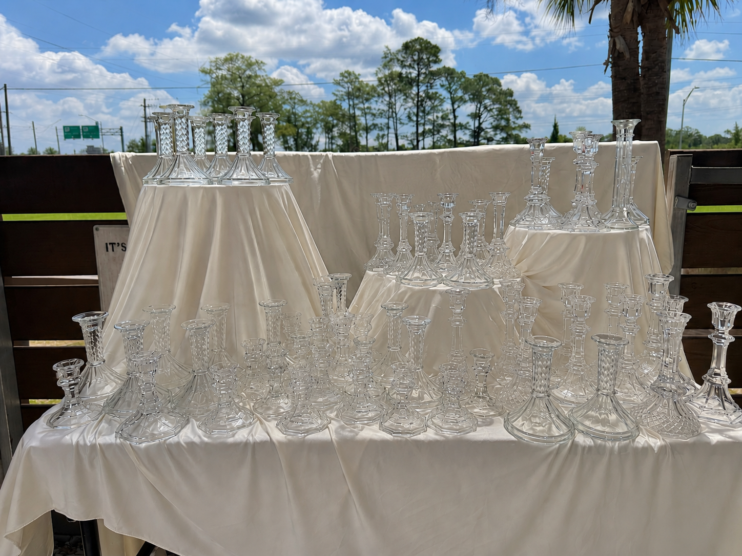 Assorted crystal candlestick holders