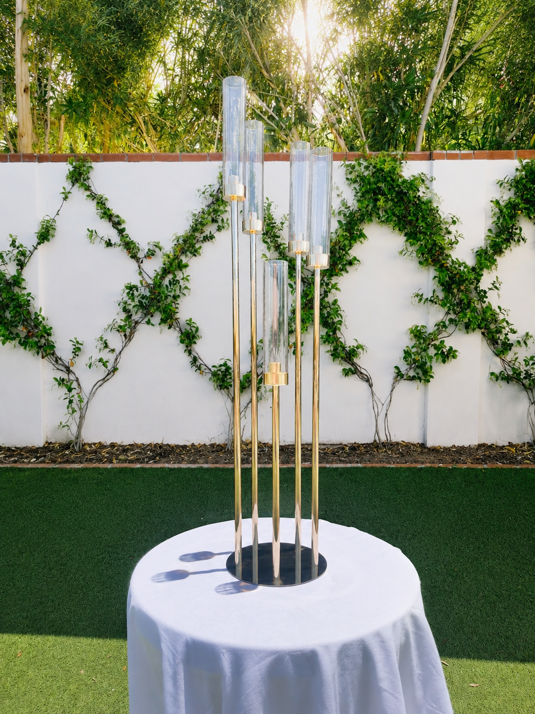 5 Arm gold candlestick holders