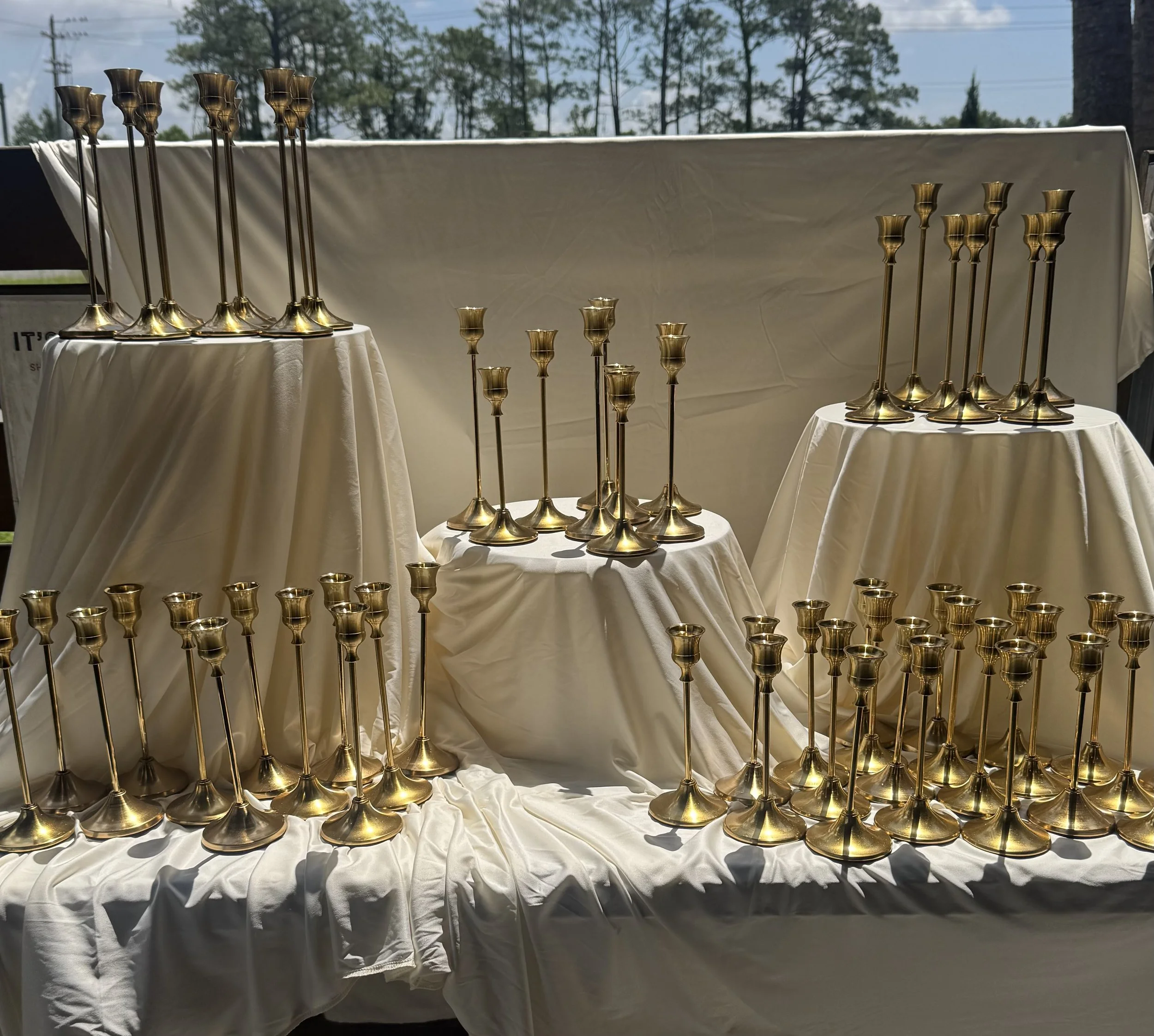 Matching brass candlestick holders