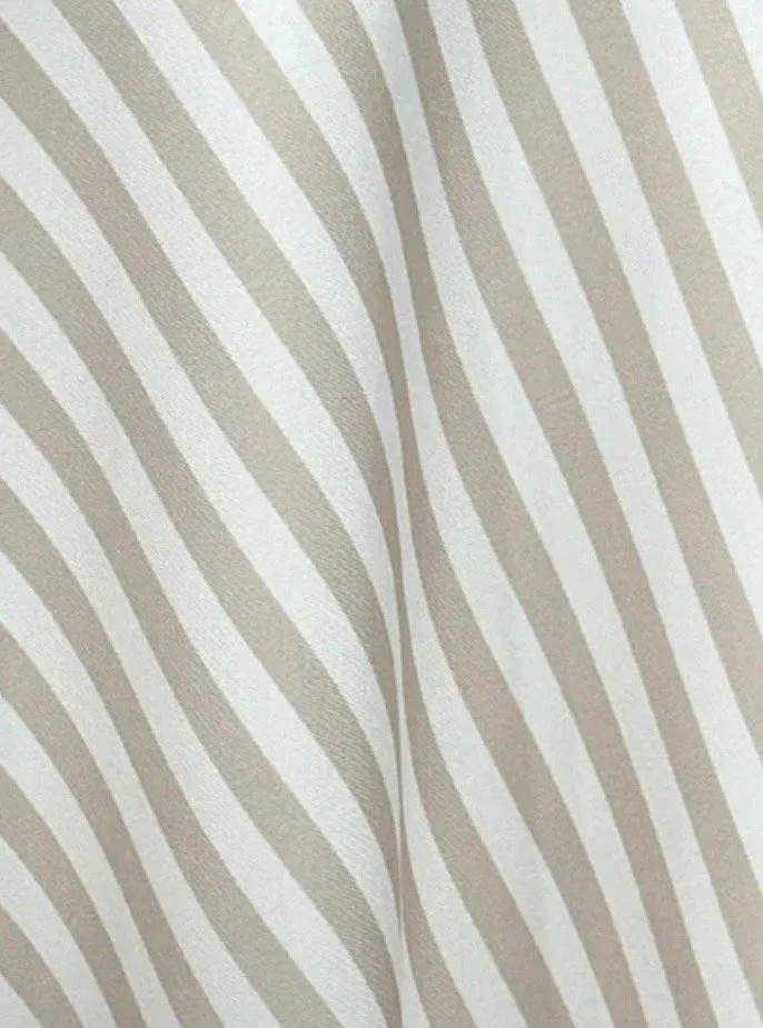 120" Round Striped Taupe Table Linen