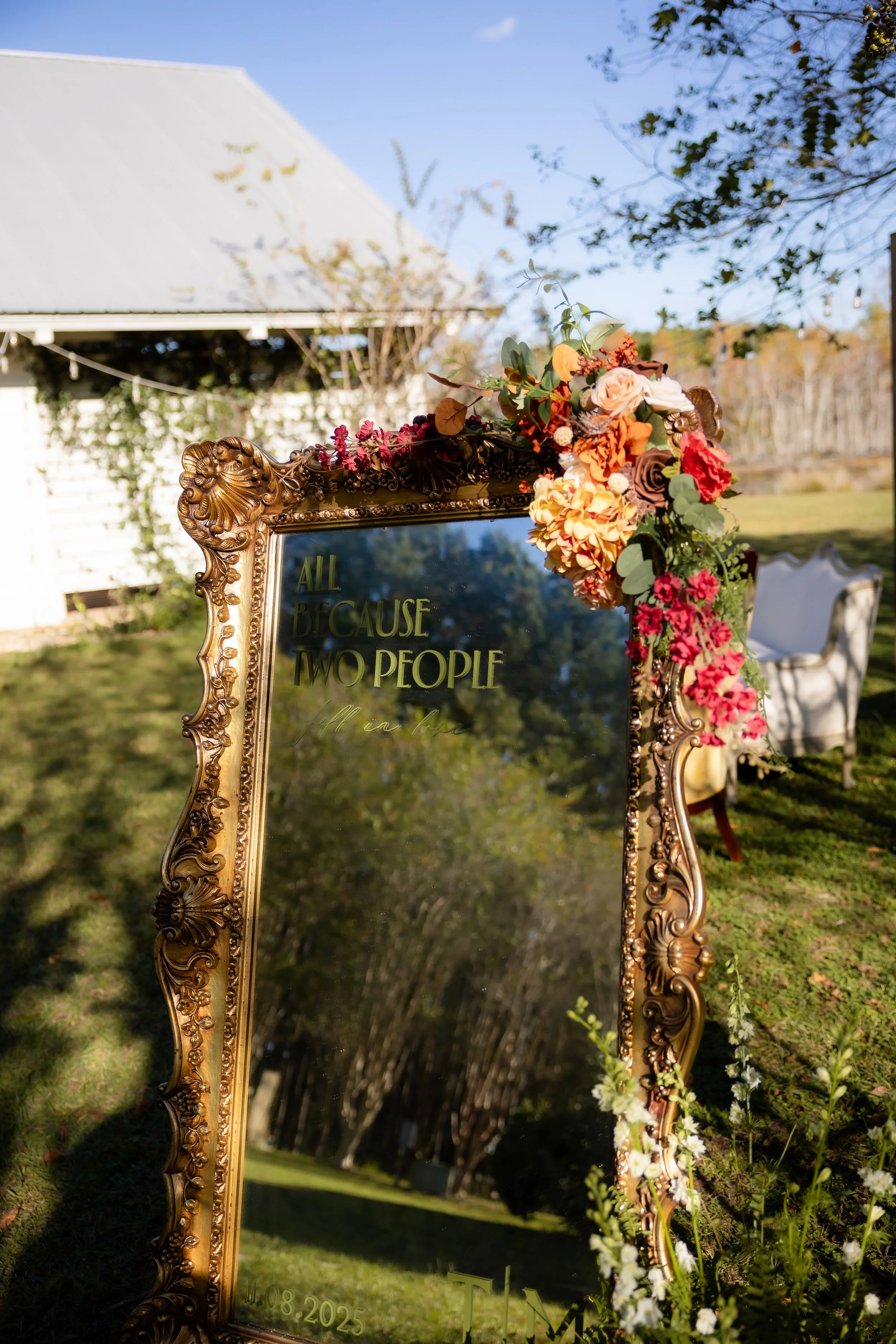 Large vintage gold mirror