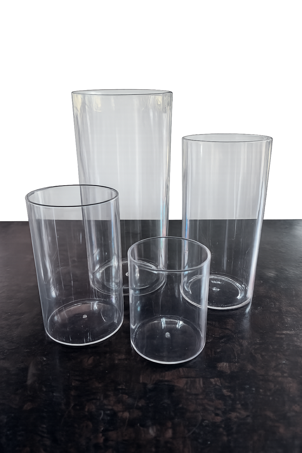 4 Pc Acrylic Clear Cylinder Vases