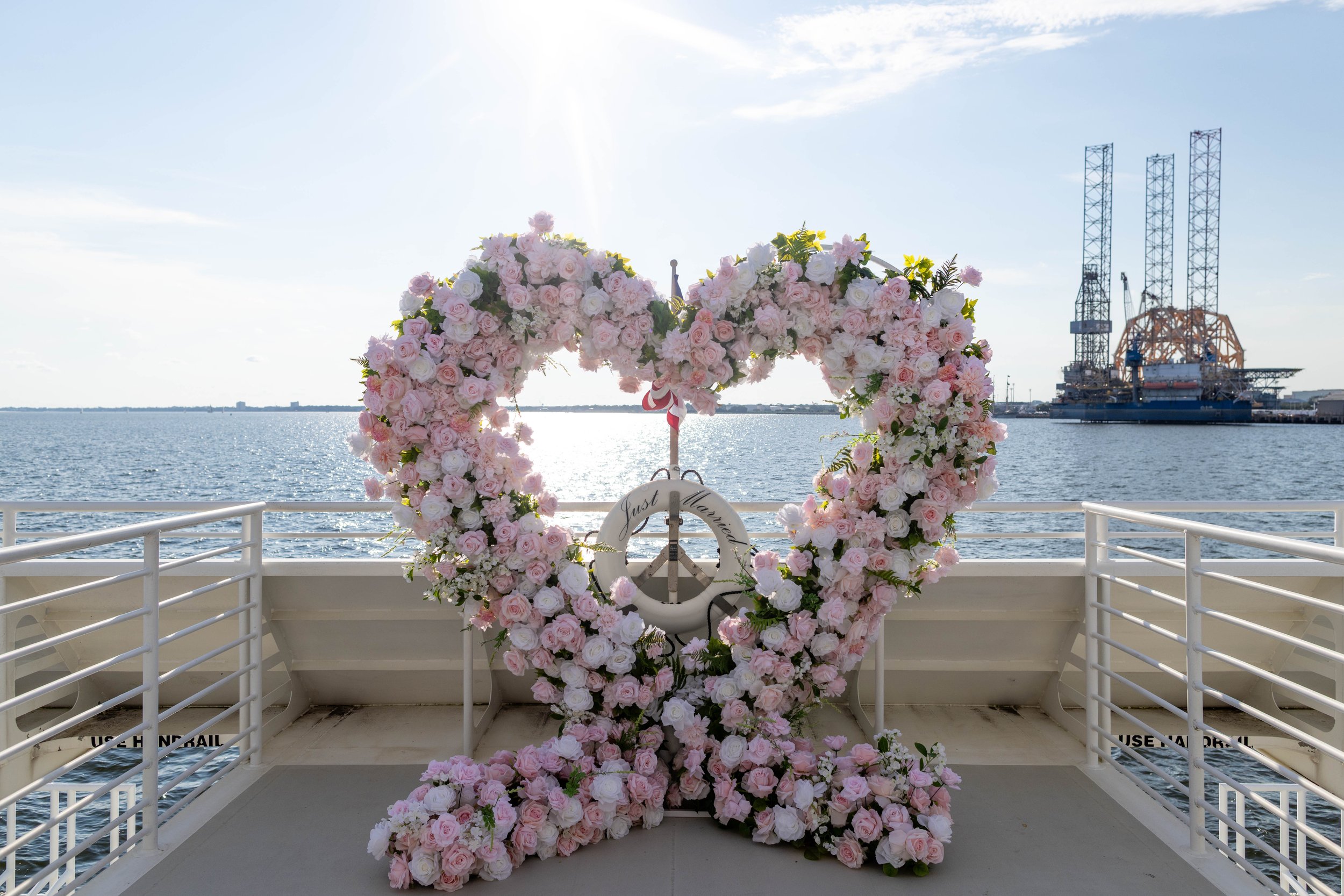 Pink Flower Heart Arch