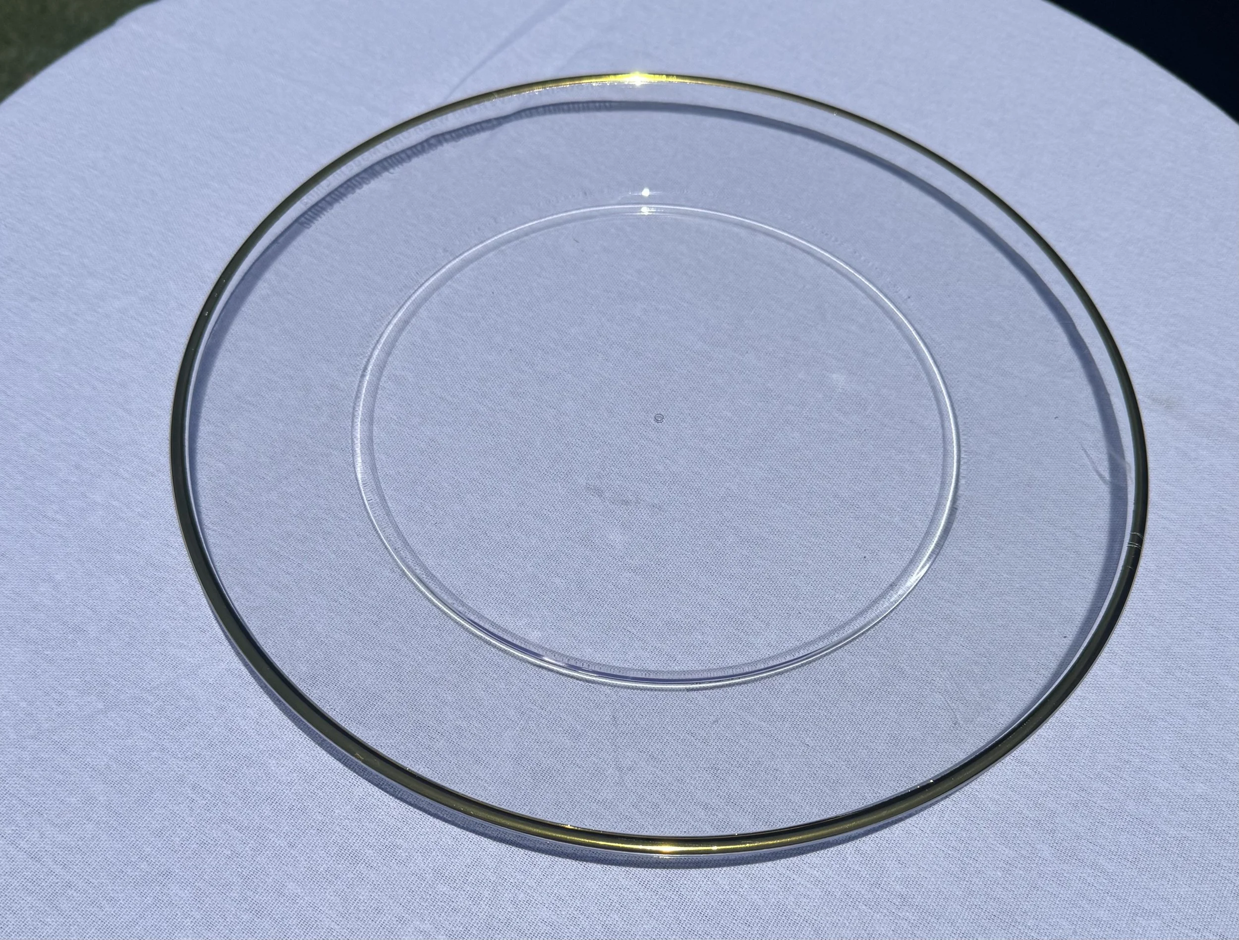 Gold rim charger plate