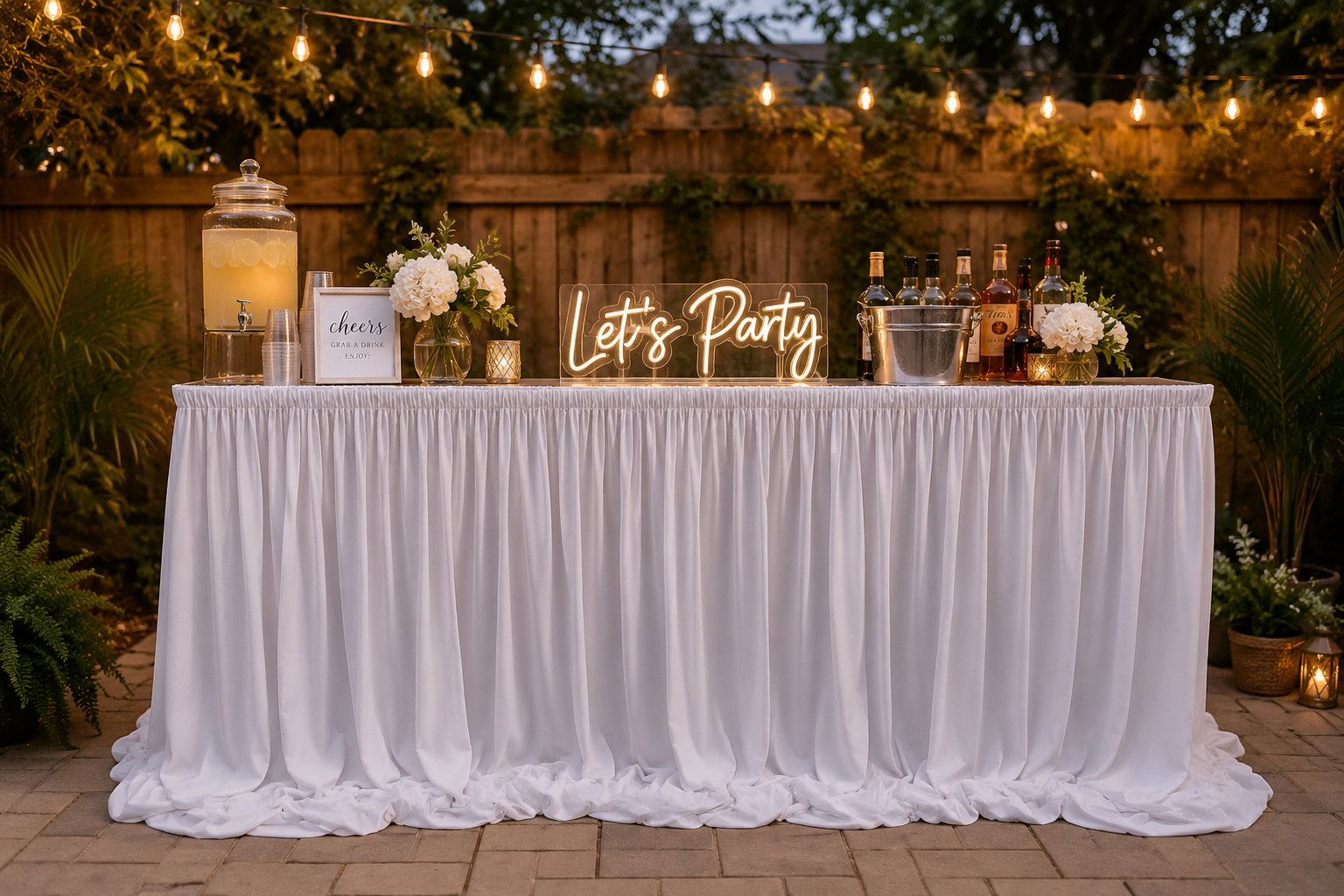 White/ Ivory Sheer Table Skirt