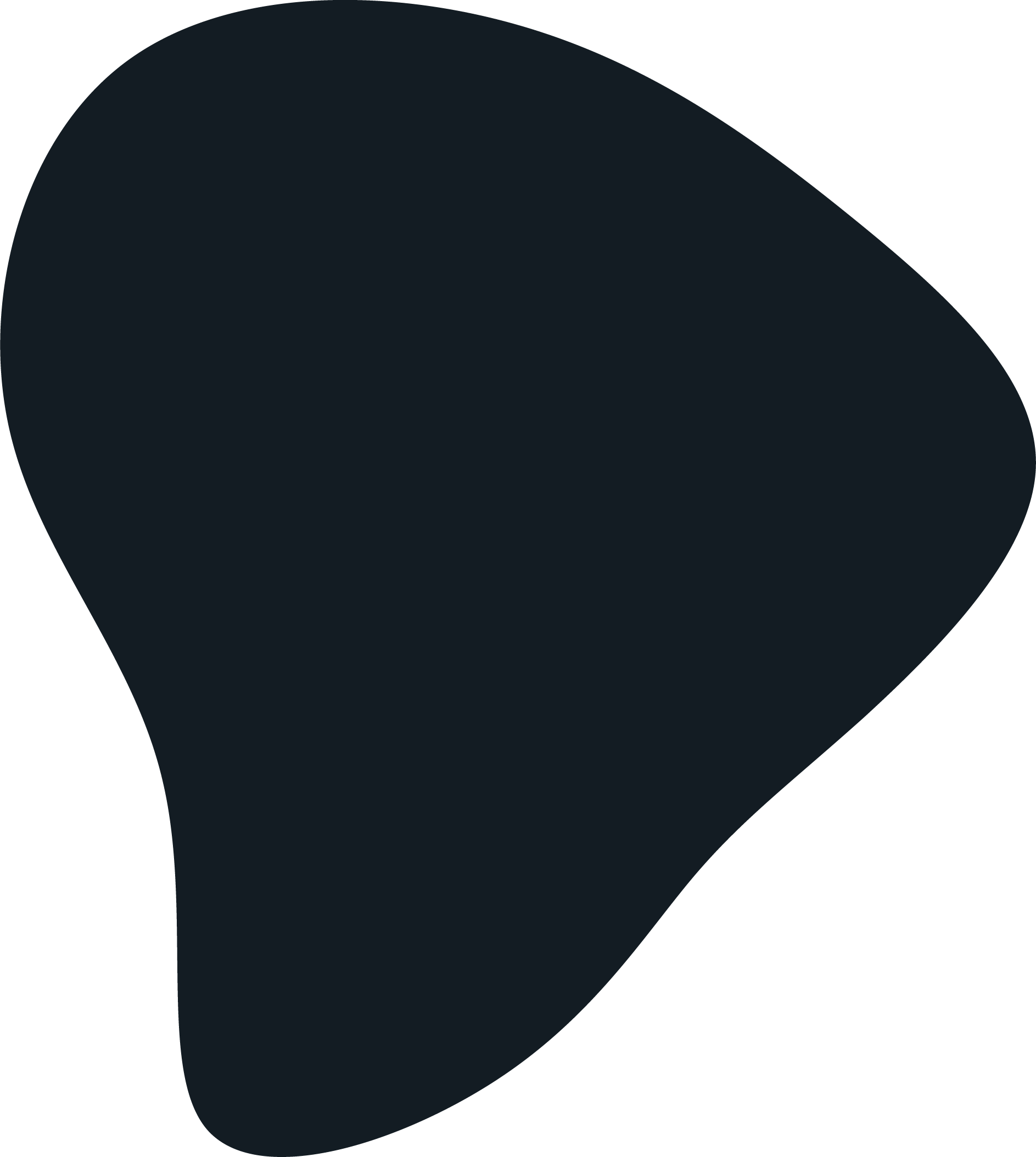 A dark, abstract, swirling shape with a smooth, rounded appearance.