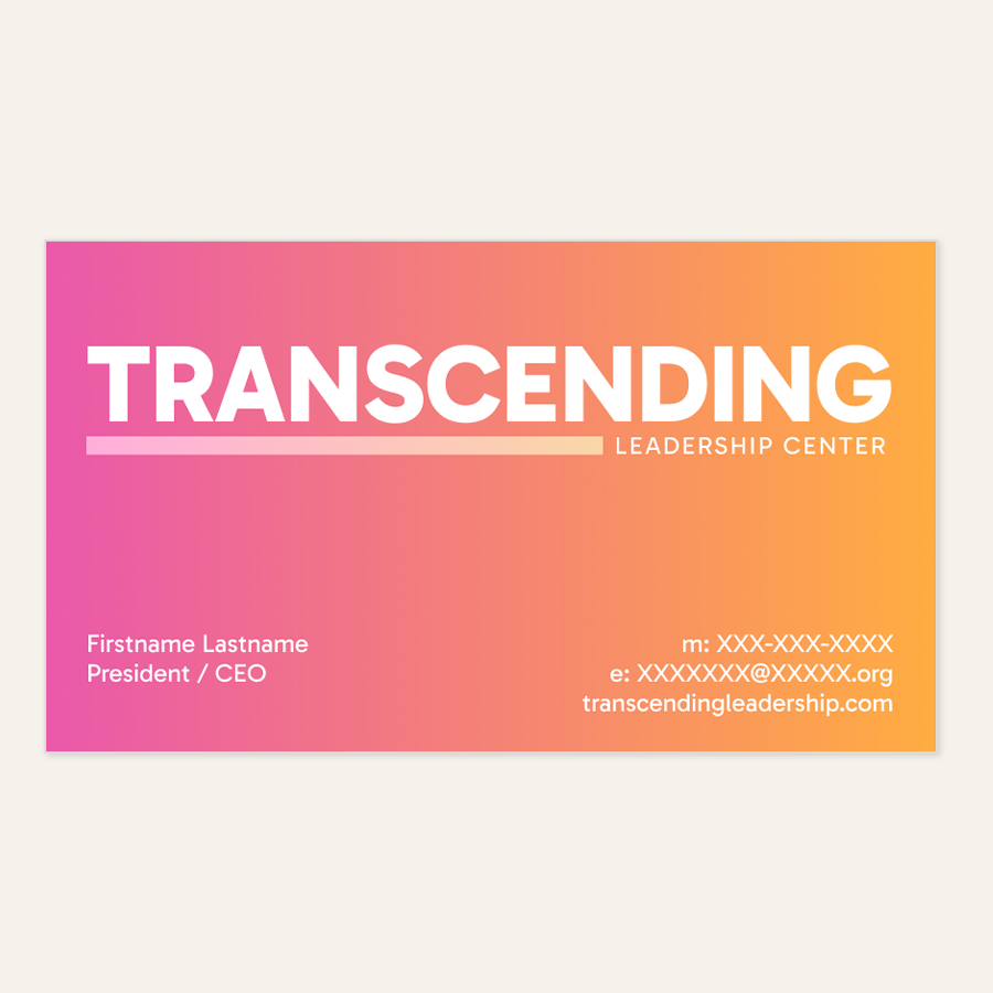 Transcending Leadership Center Branding
