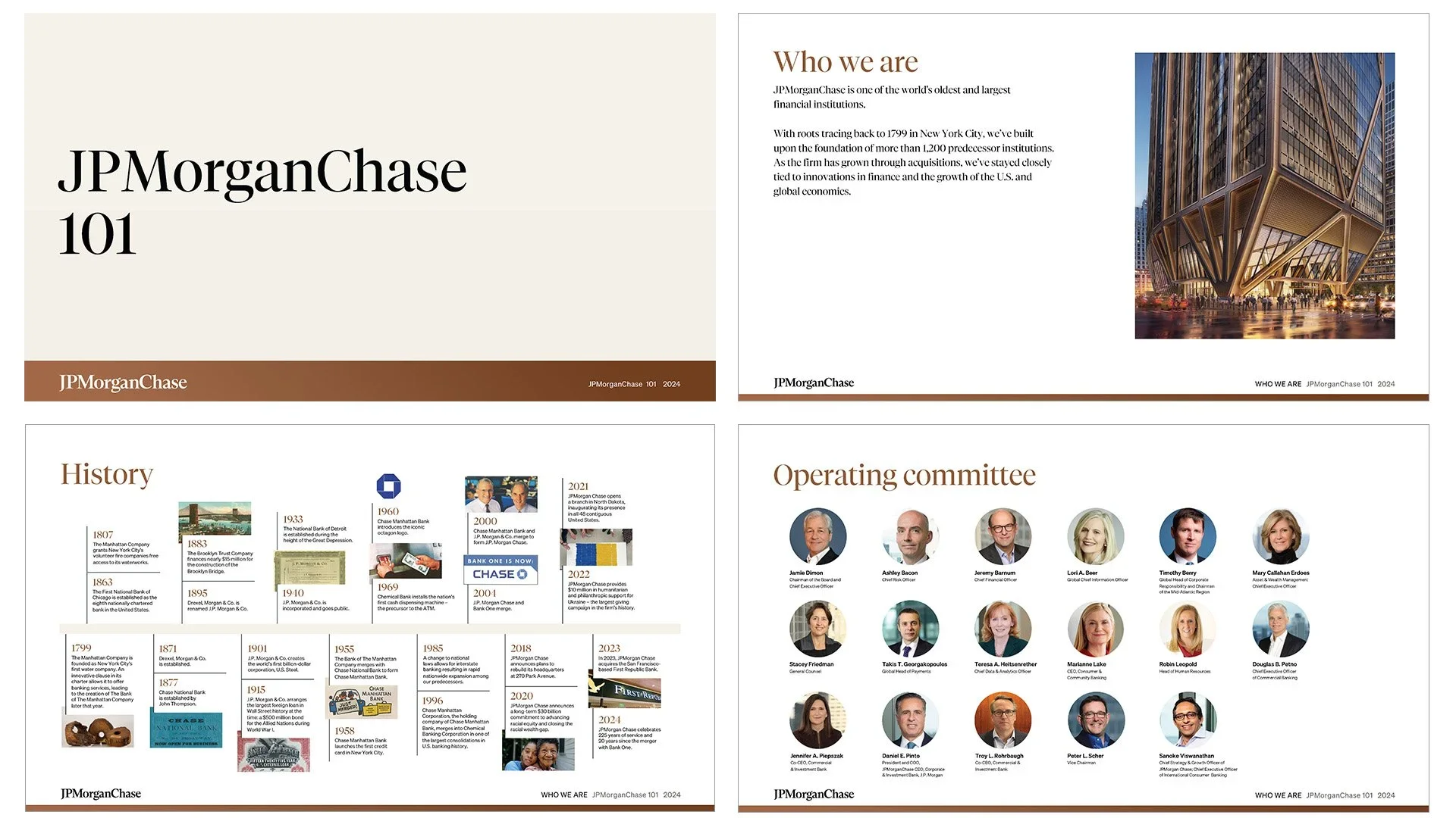 JPMorganChase 101 firmwide PPT presentation deck 
