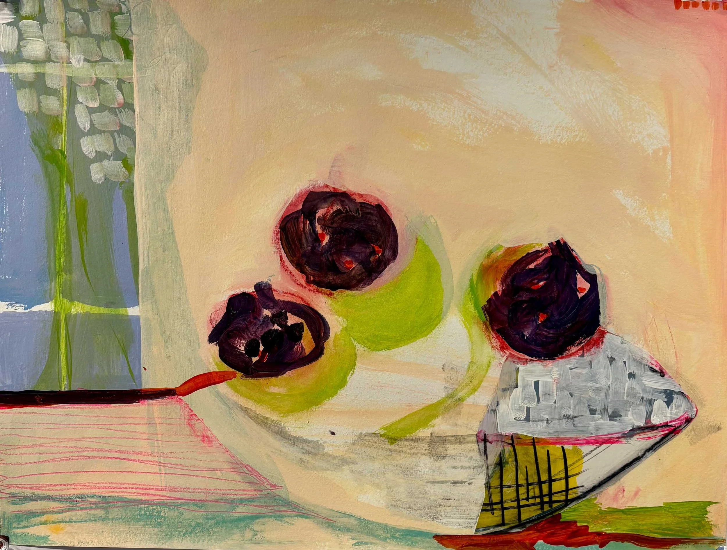 Woven Bowl with Dark Peonies-24x18 on paper-$425