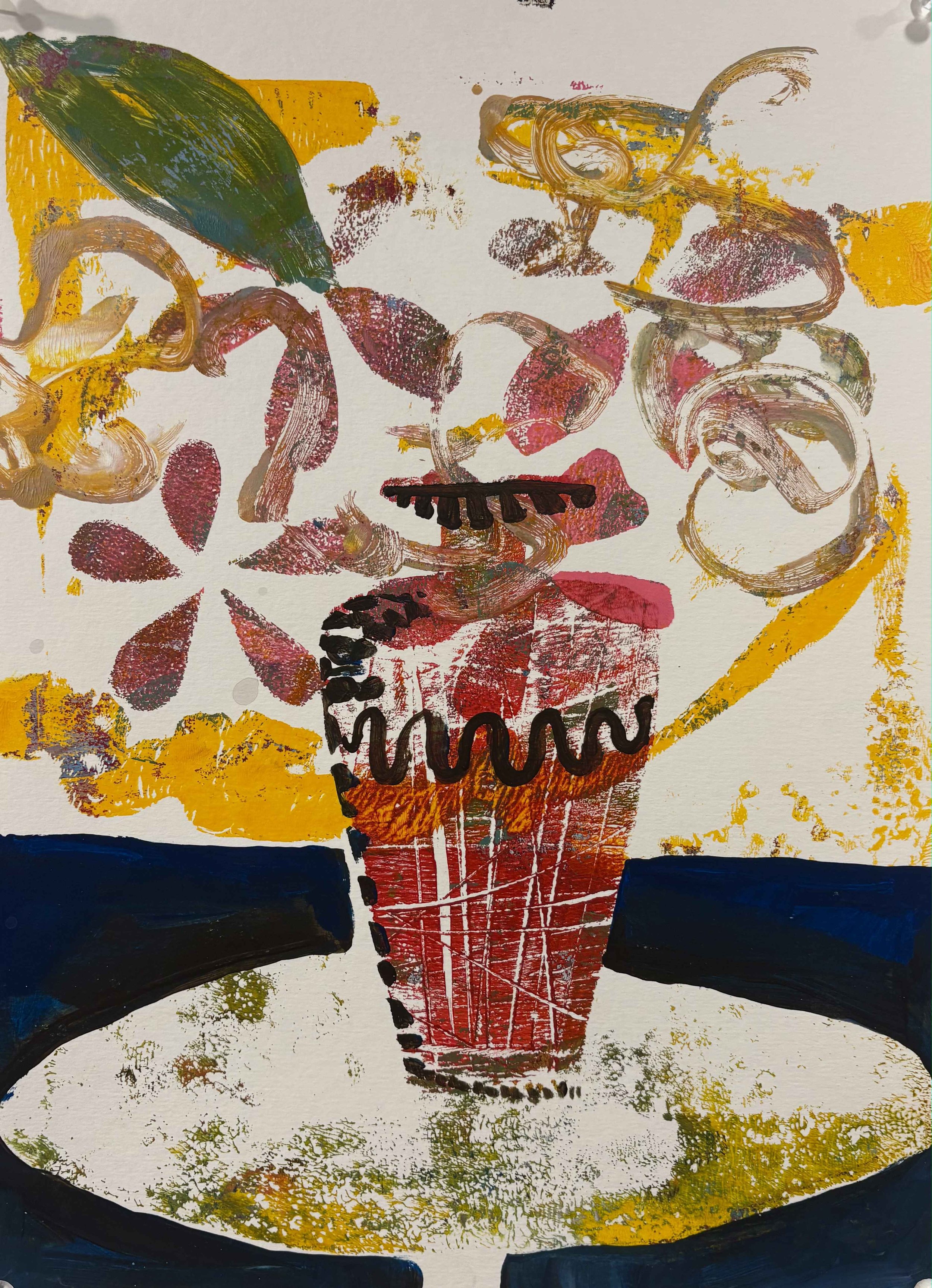 Wavy Wine Bottle-11x15 paper-$195