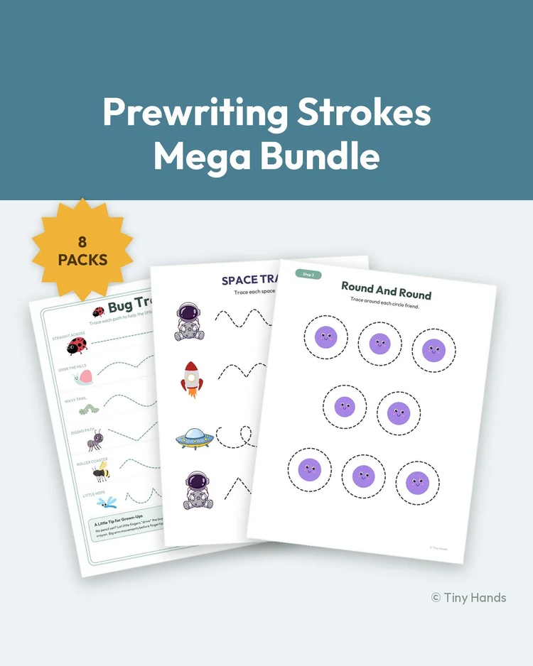 Prewriting Strokes Mega Bundle printable from Tiny Hands