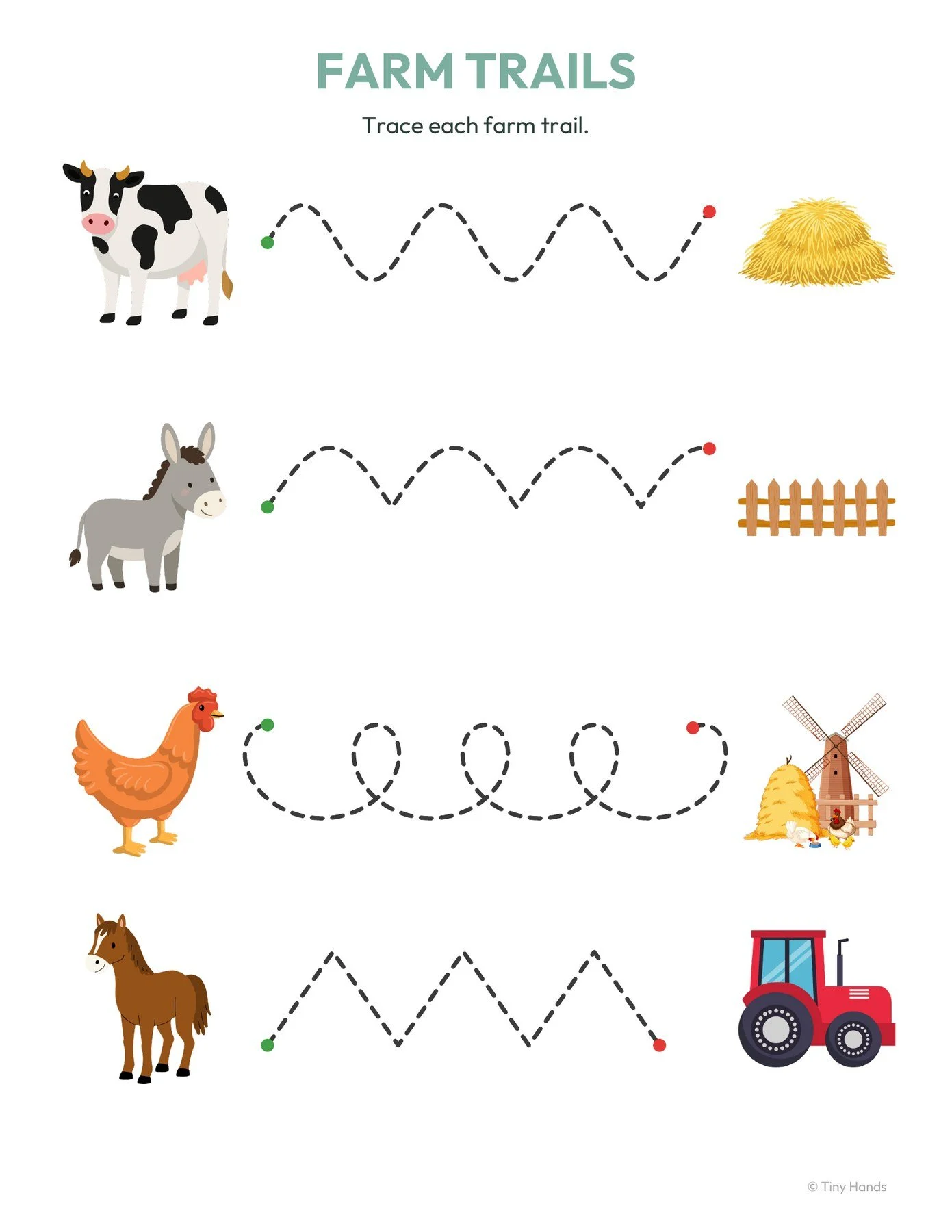 Farm Prewriting Strokes