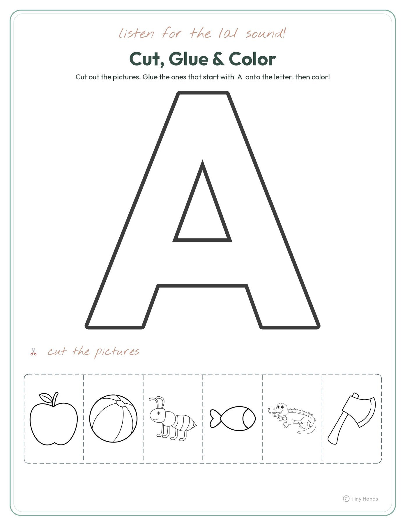 Beginning Sounds A–Z Cut & Paste