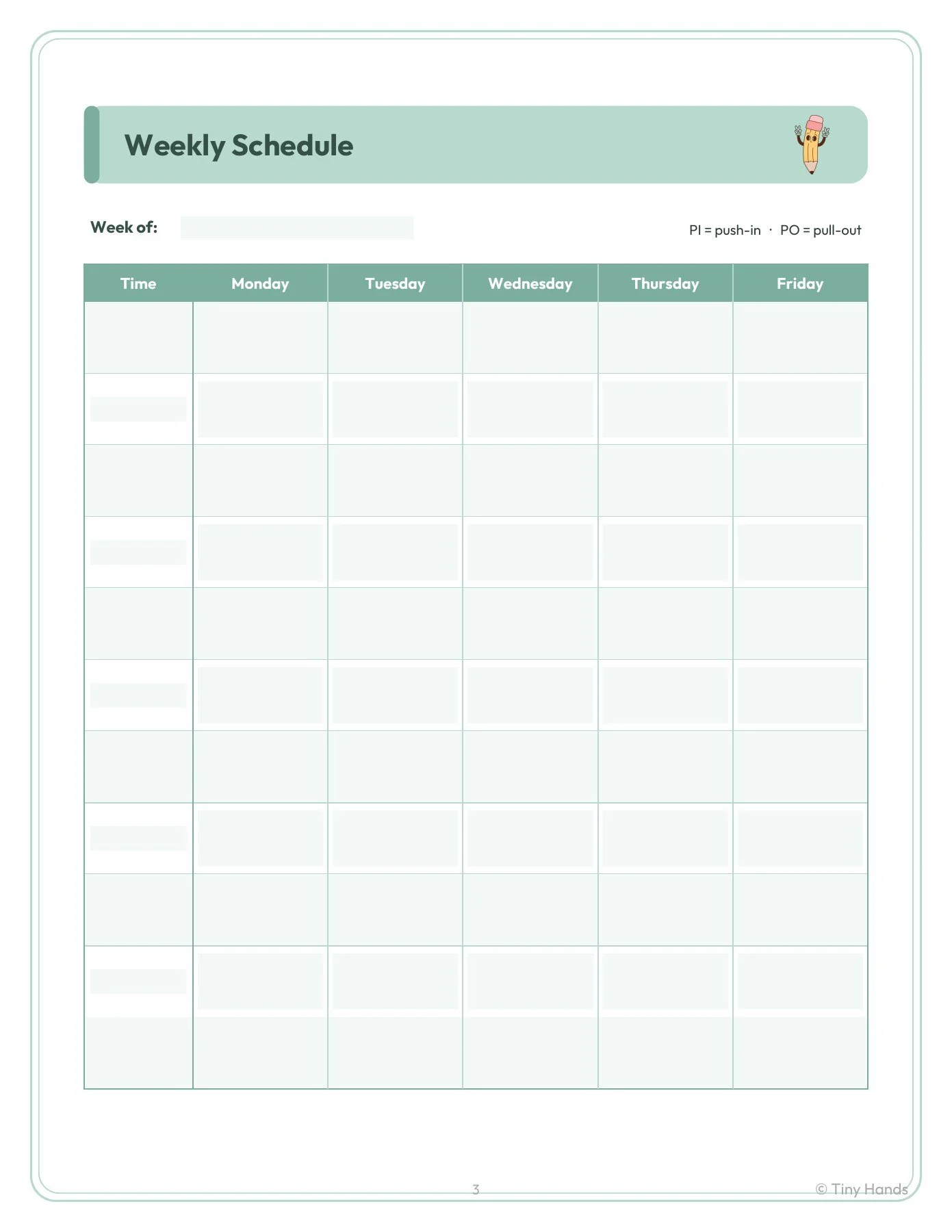 Weekly Service Grid & Group Planner
