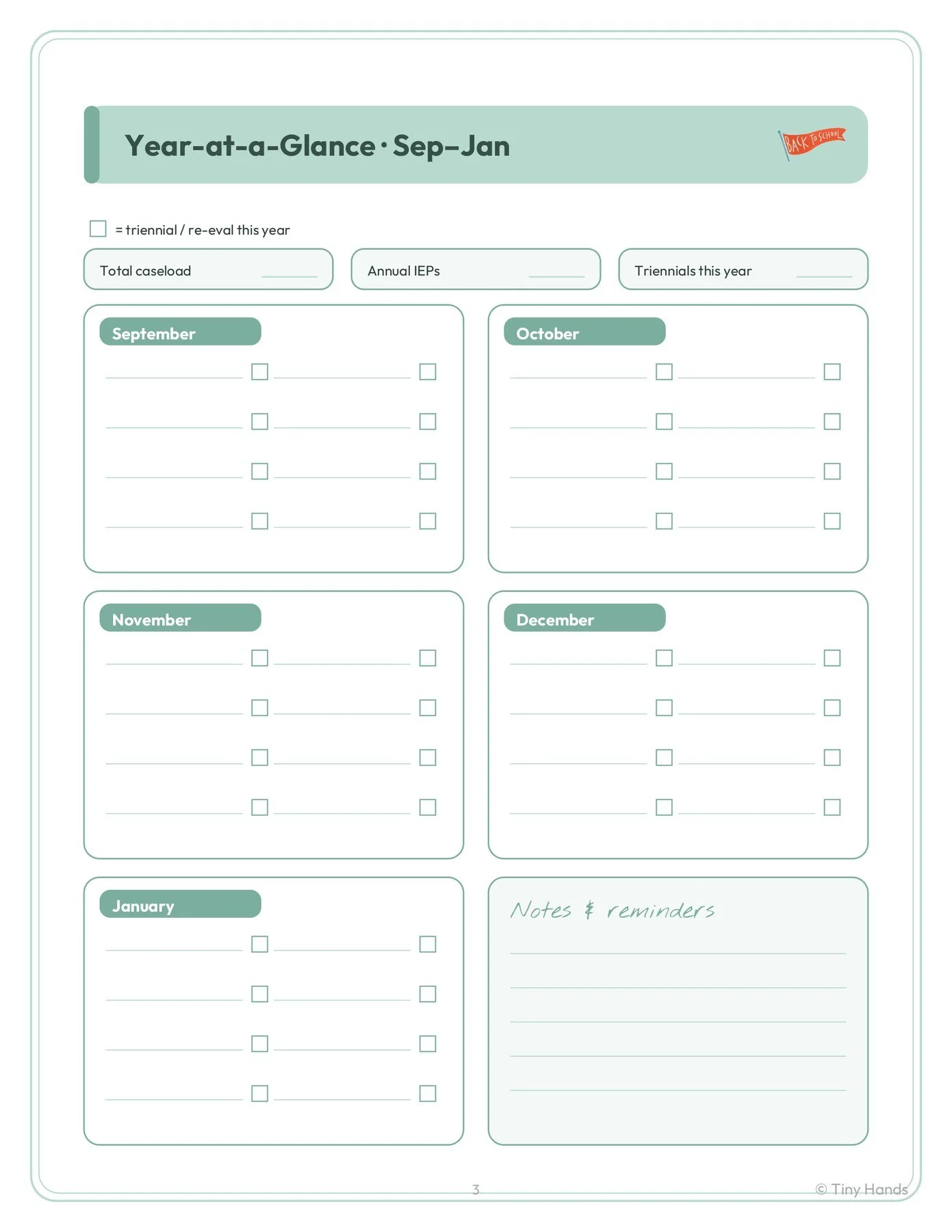 Year-at-a-Glance IEP Planner