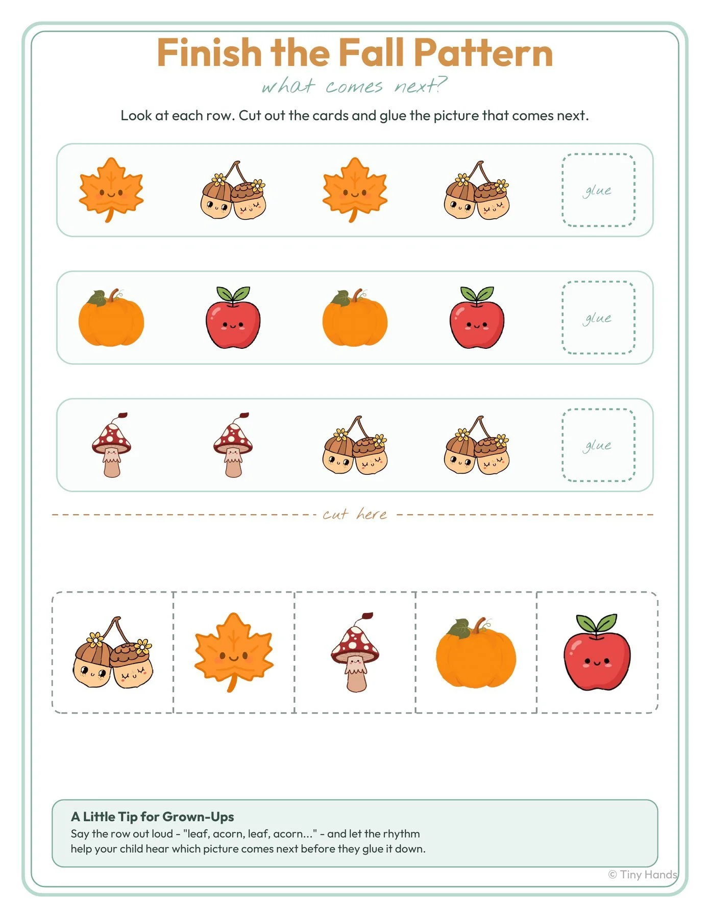 Fall Cut & Paste: Sorting & Patterns