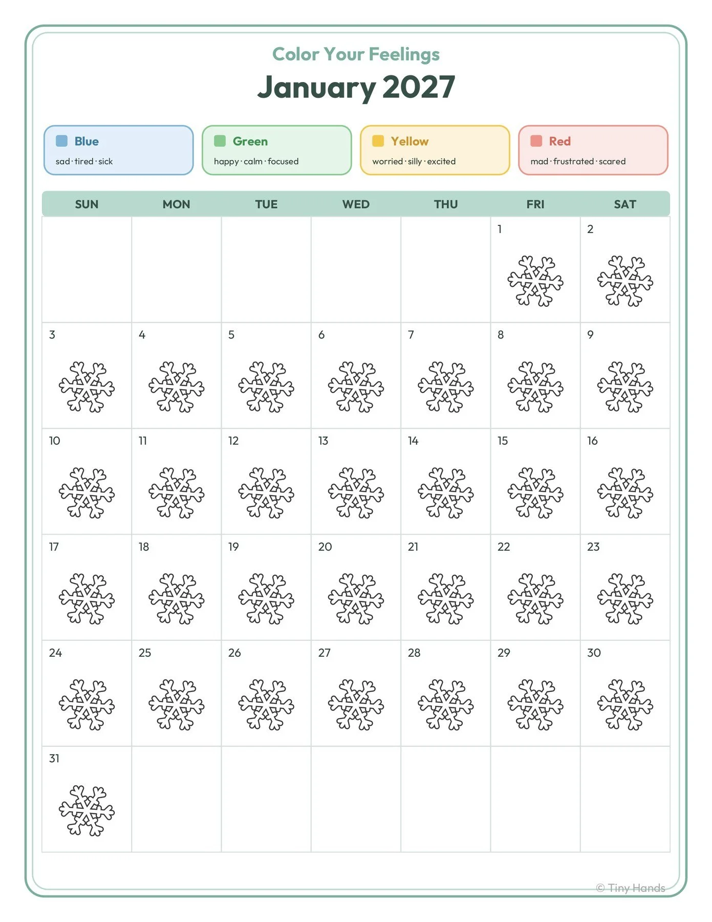 Color Your Feelings: 2027 Yearly Tracker