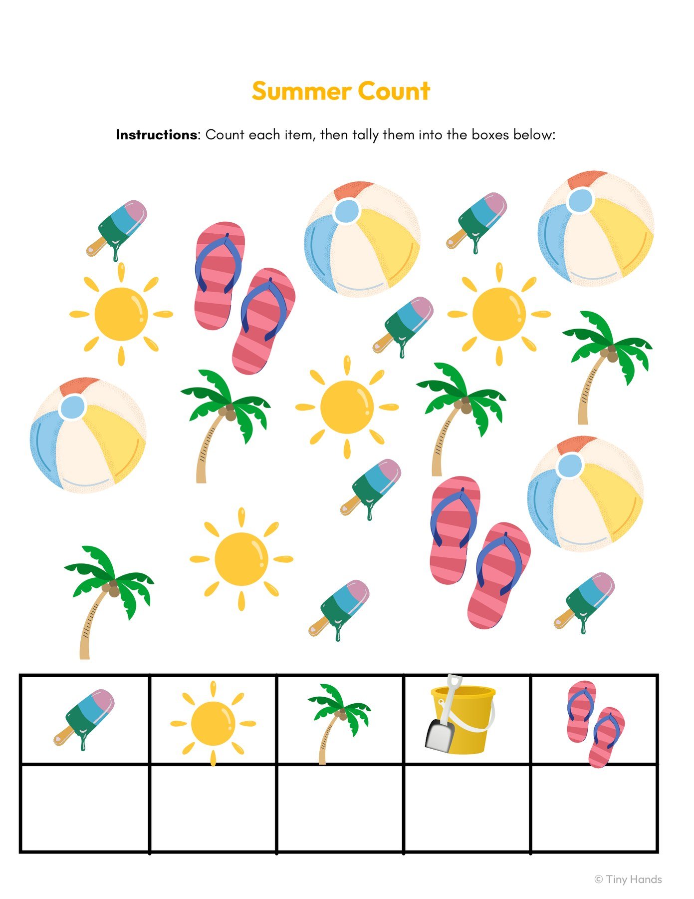 Summer Fine Motor & Numbers Pack