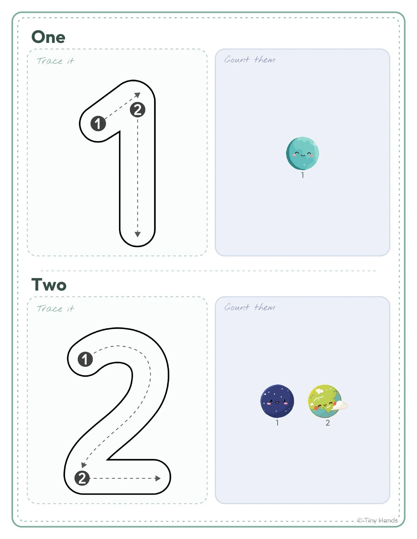 Count the Planets 1–10