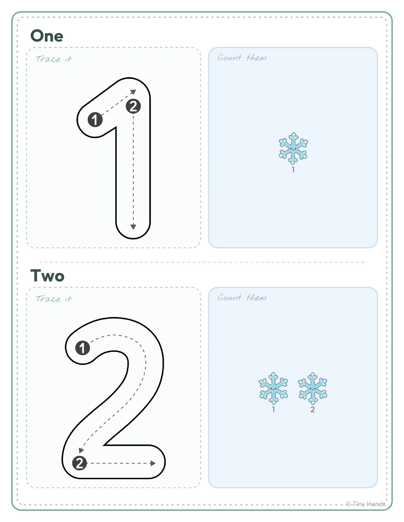 Count the Snowflakes 1–10