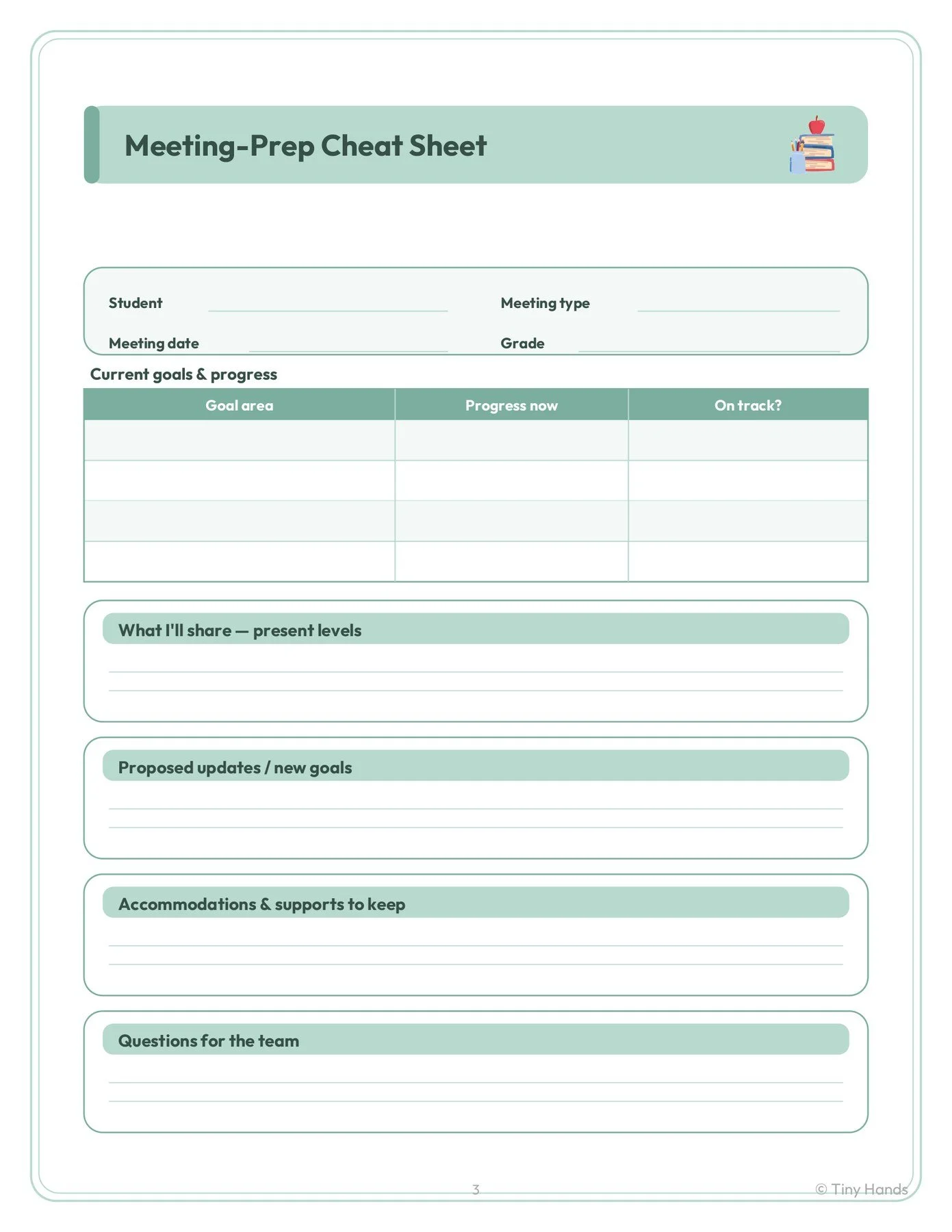 IEP Meeting-Prep Cheat Sheet