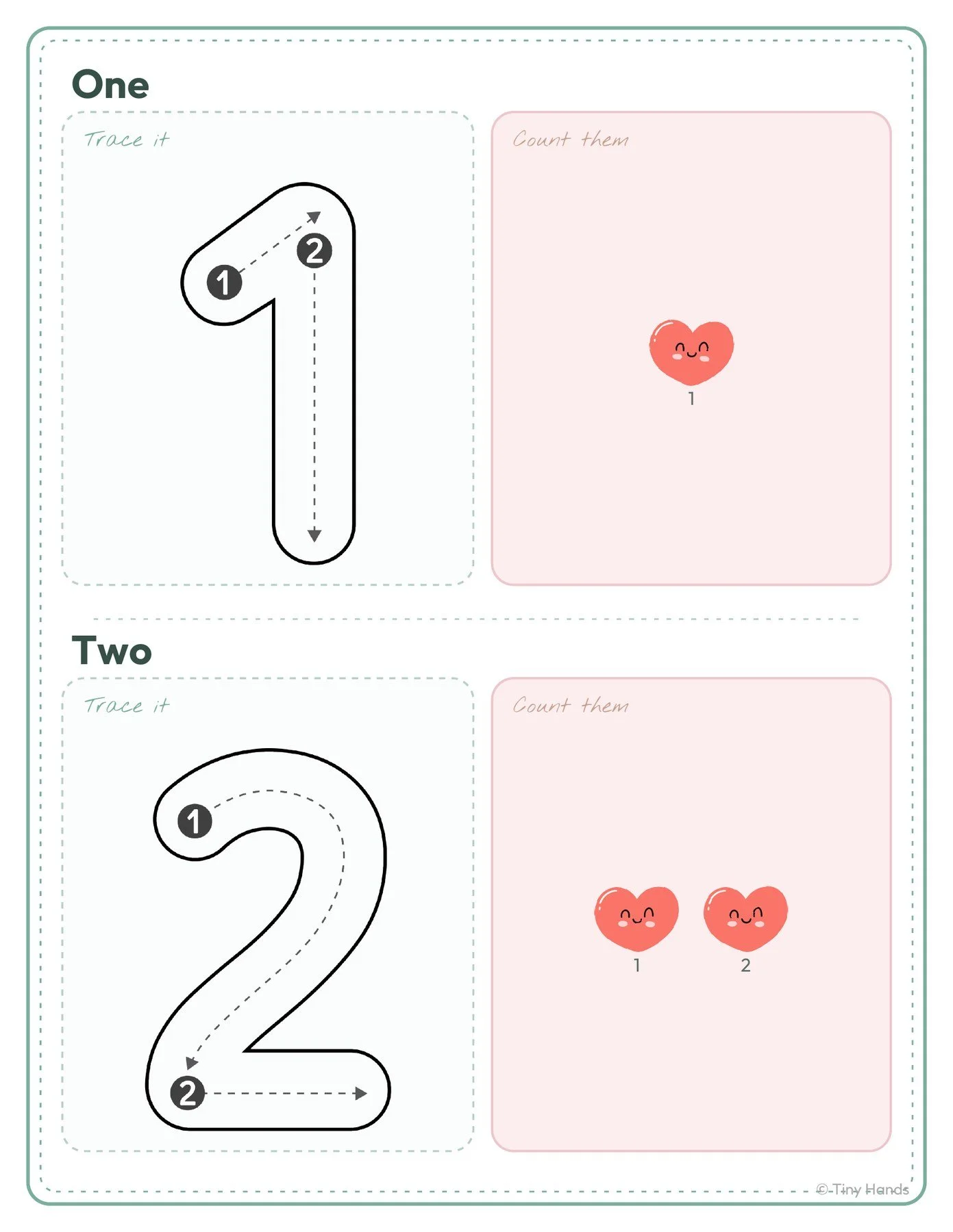Count the Hearts 1–10