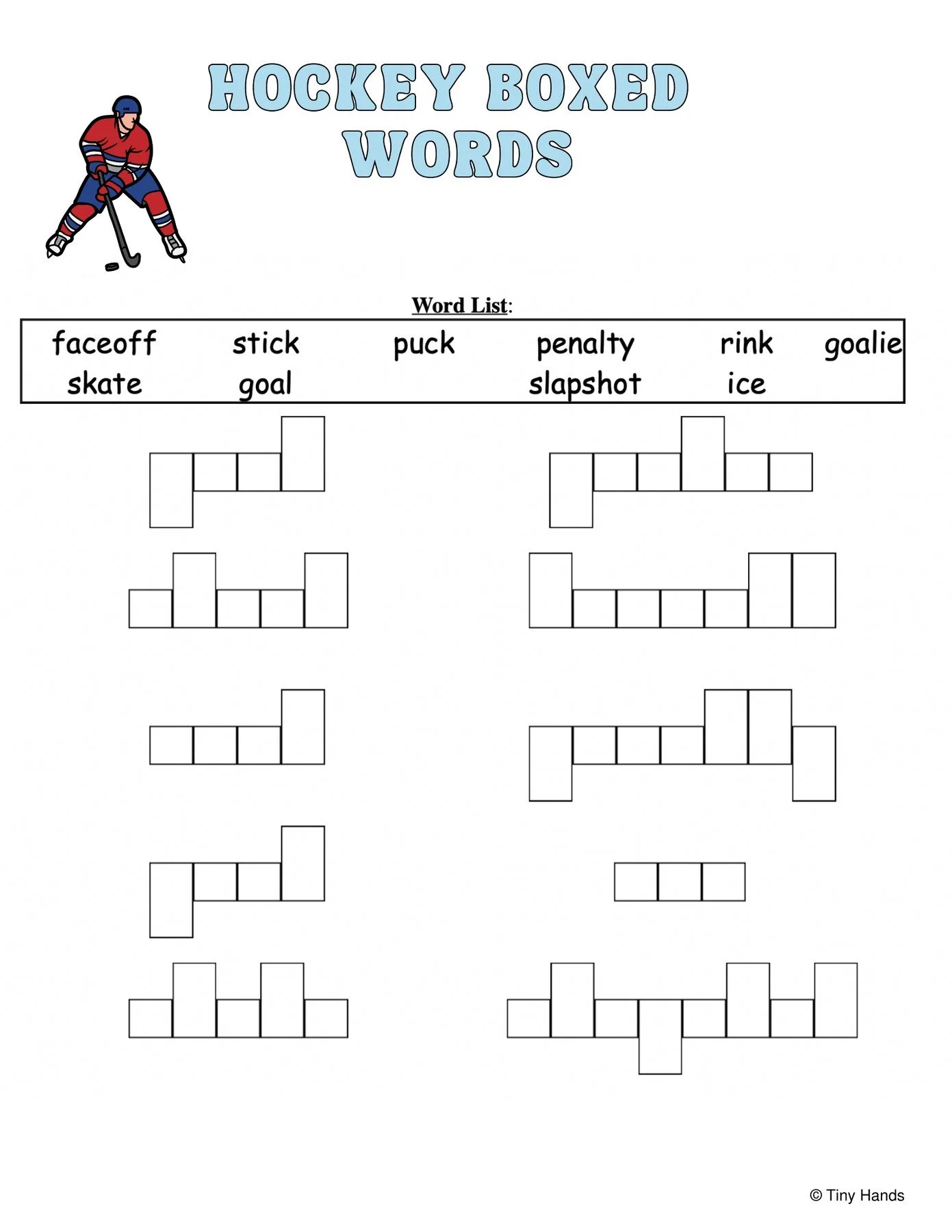 Sports Boxed Words