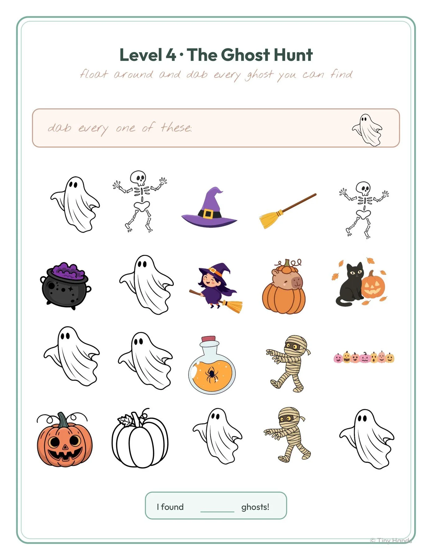 Halloween Same vs Different Dab & Color