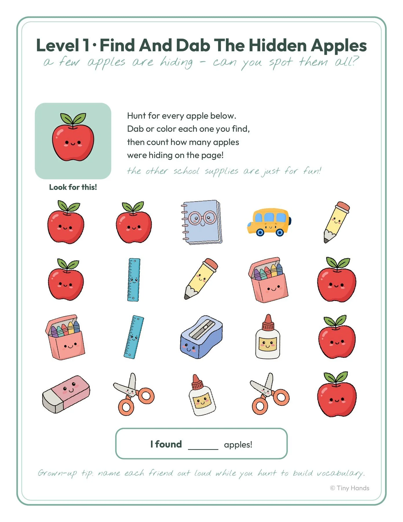 Dab-a-Dot Back To School Packet