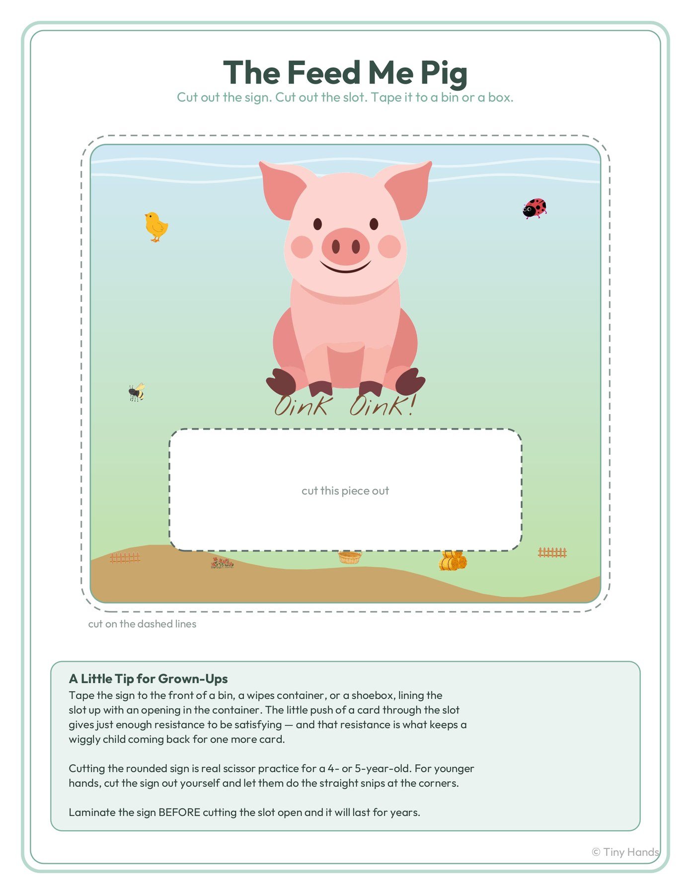 Feed the Hungry Pig: Farm Sensory Bin Pack