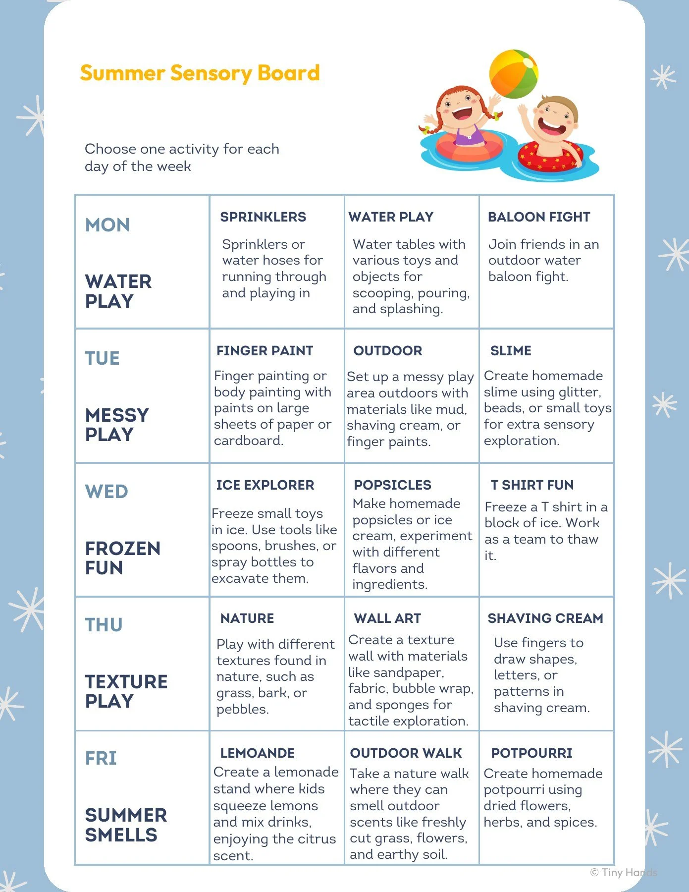 Summer Sensory Board