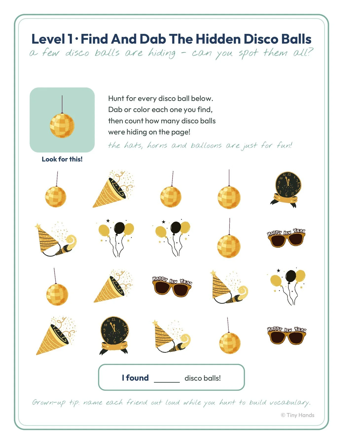 Dab-a-Dot New Year’s Packet