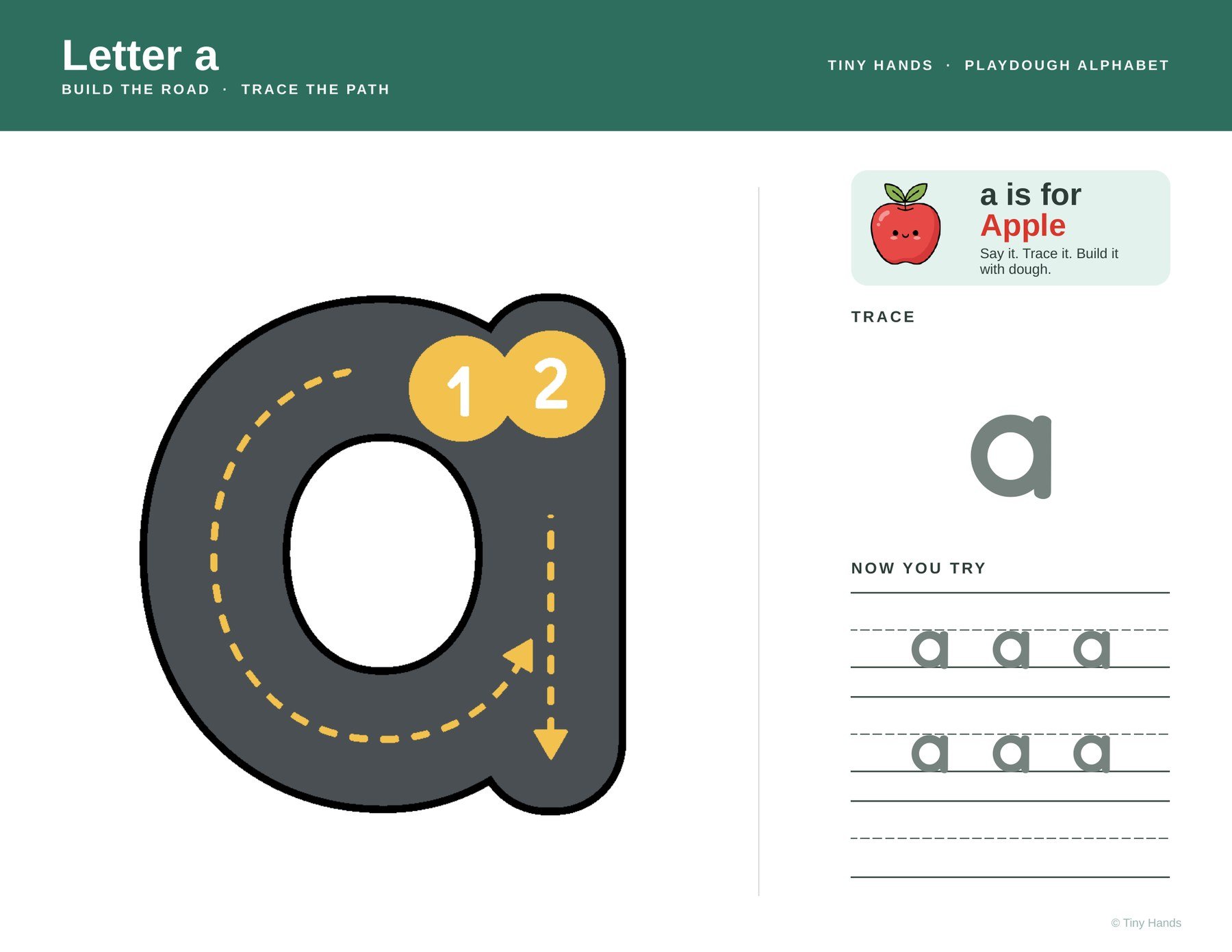 Playdough Alphabet Lowercase a–z: Road Letters