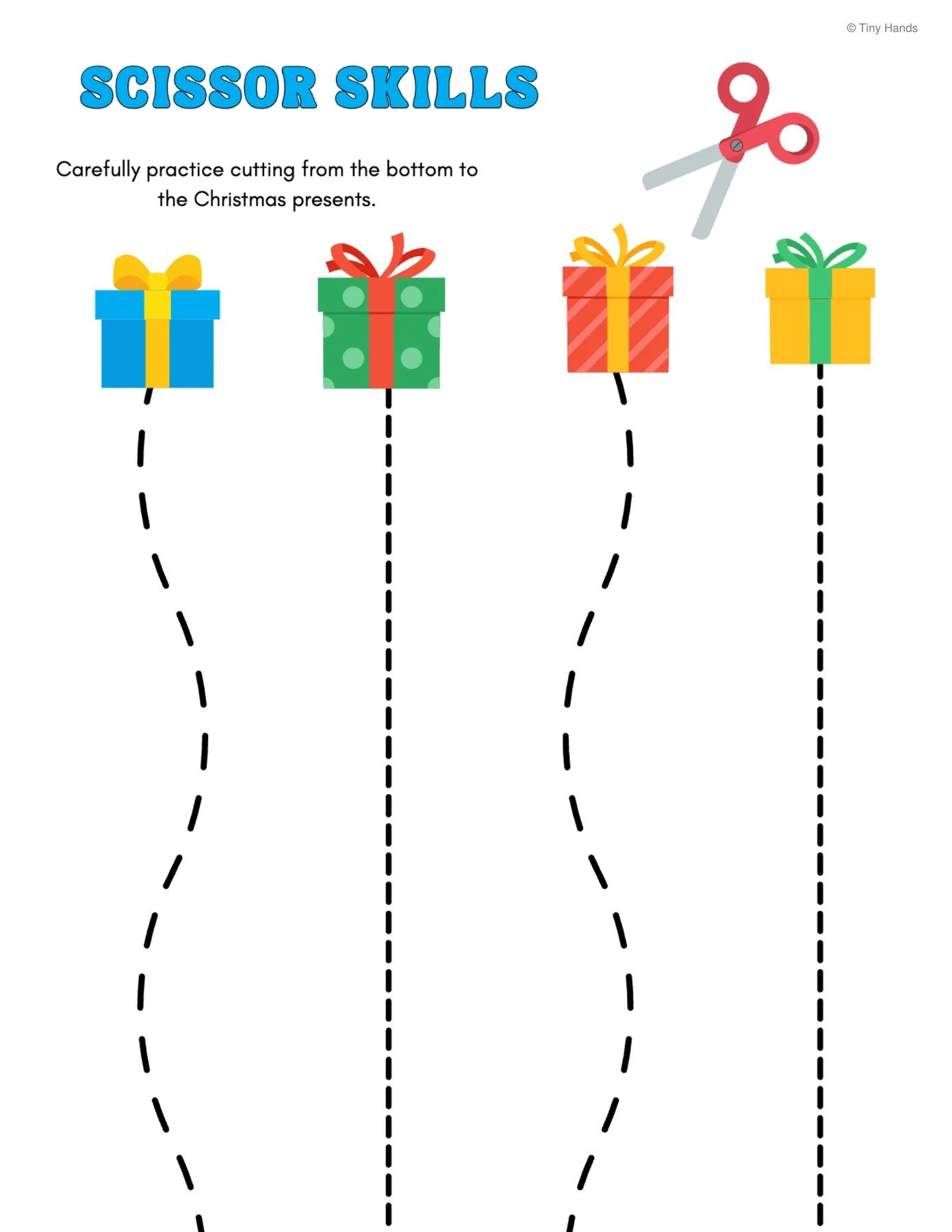 Christmas Prewriting Strokes & Scissor Skills